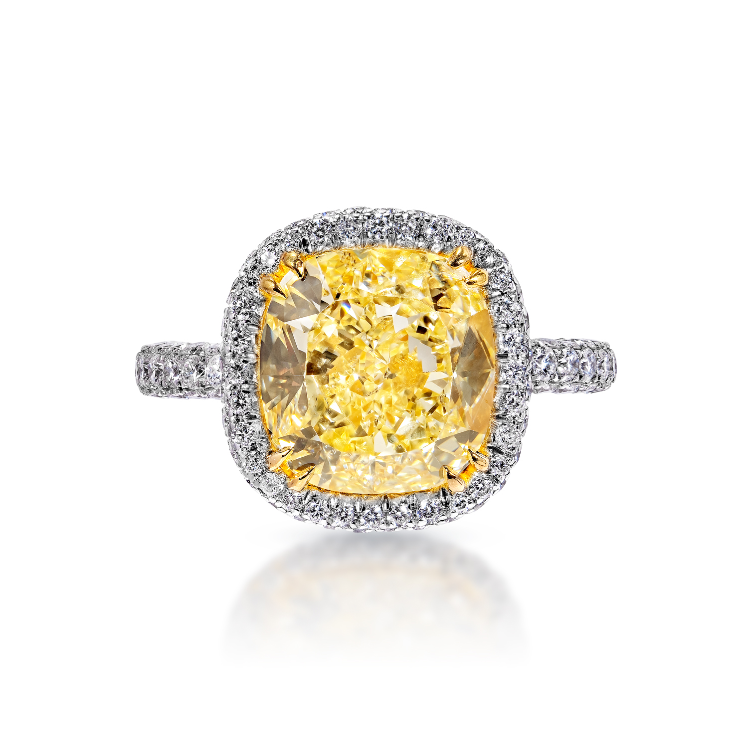Paisley 6 Carats Cushion  Diamond Engagement Ring in Platinum