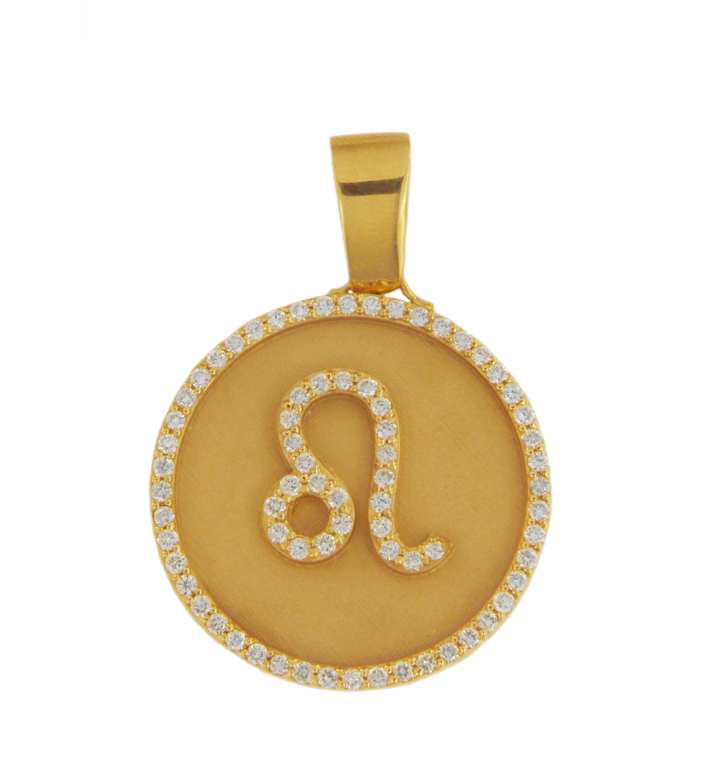 Leo Zodiac Gold Diamond Pendant Necklace