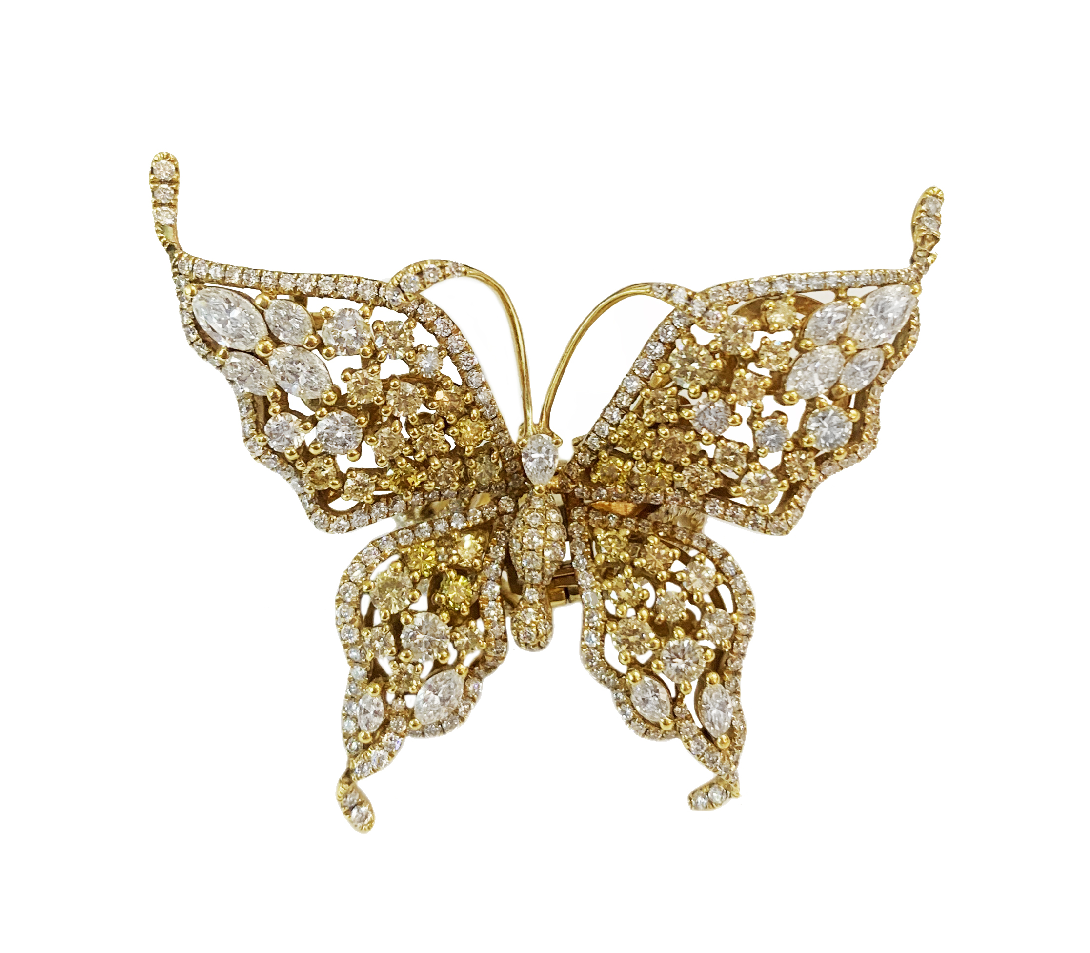 BUTTERFLY DETACHABLE RING WITH DIAMONDS
