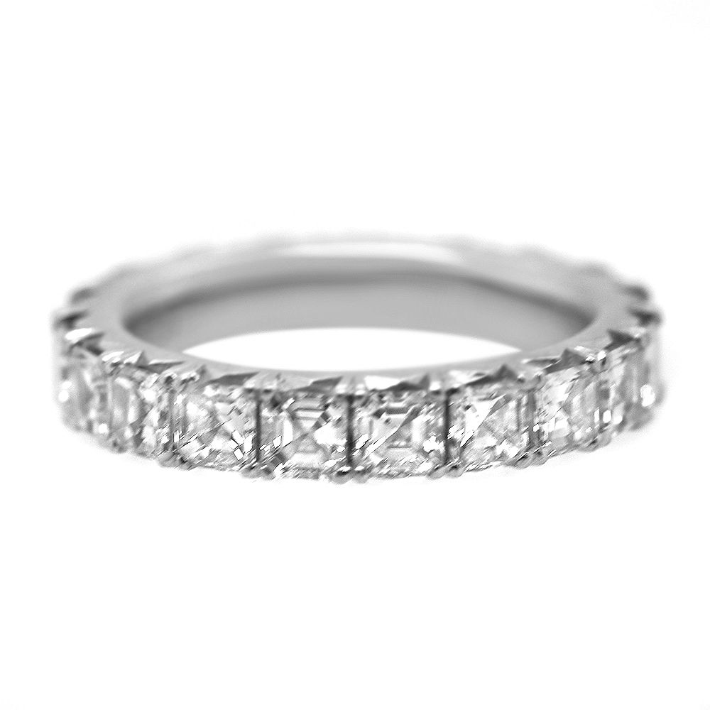 Platinum and 2.51ct Asscher Diamond Eternity Band