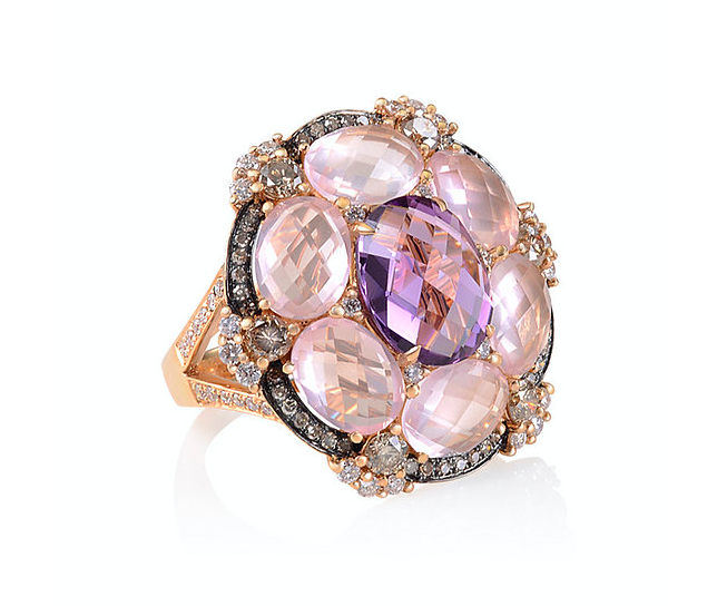 Amethyst Diamond Ring