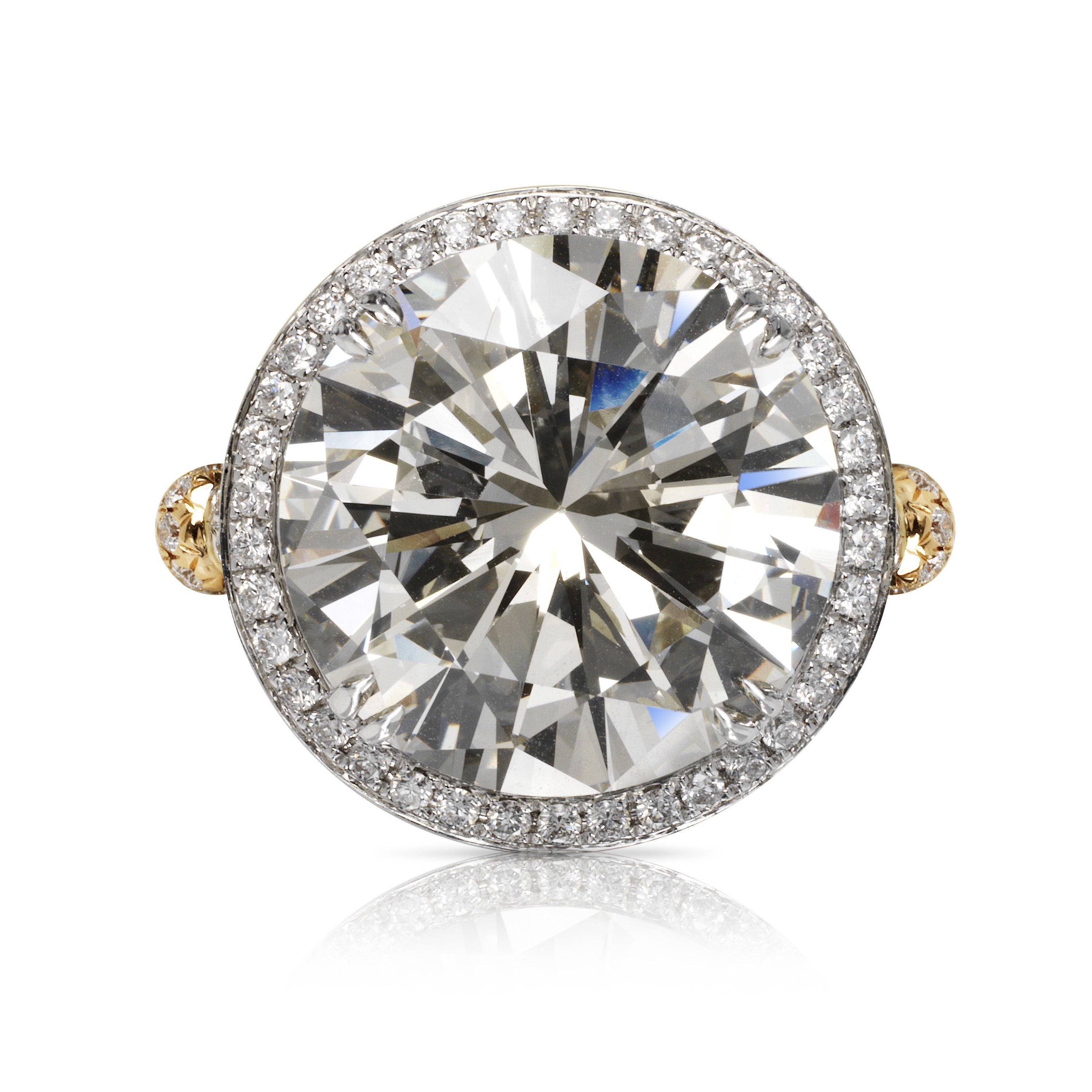 16 CARAT ROUND CUT K COLOR SI1 CLARITY DIAMOND ENGAGEMENT RING PLATINUM IN 18K WHITE GOLD GIA CERTIFIED 15 CT K SI1 BY MIKE NEKTA