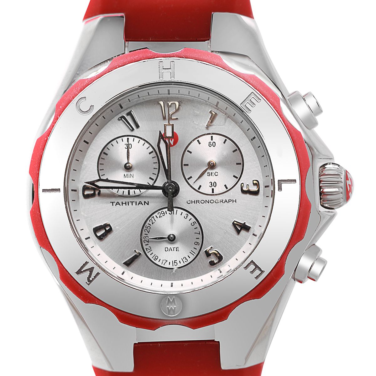 Michele Tahitian Jelly Bean Red Ladies Chronograph Watch 40 mm Michele Tahitian Jelly Bean Chronograph Women main image 3