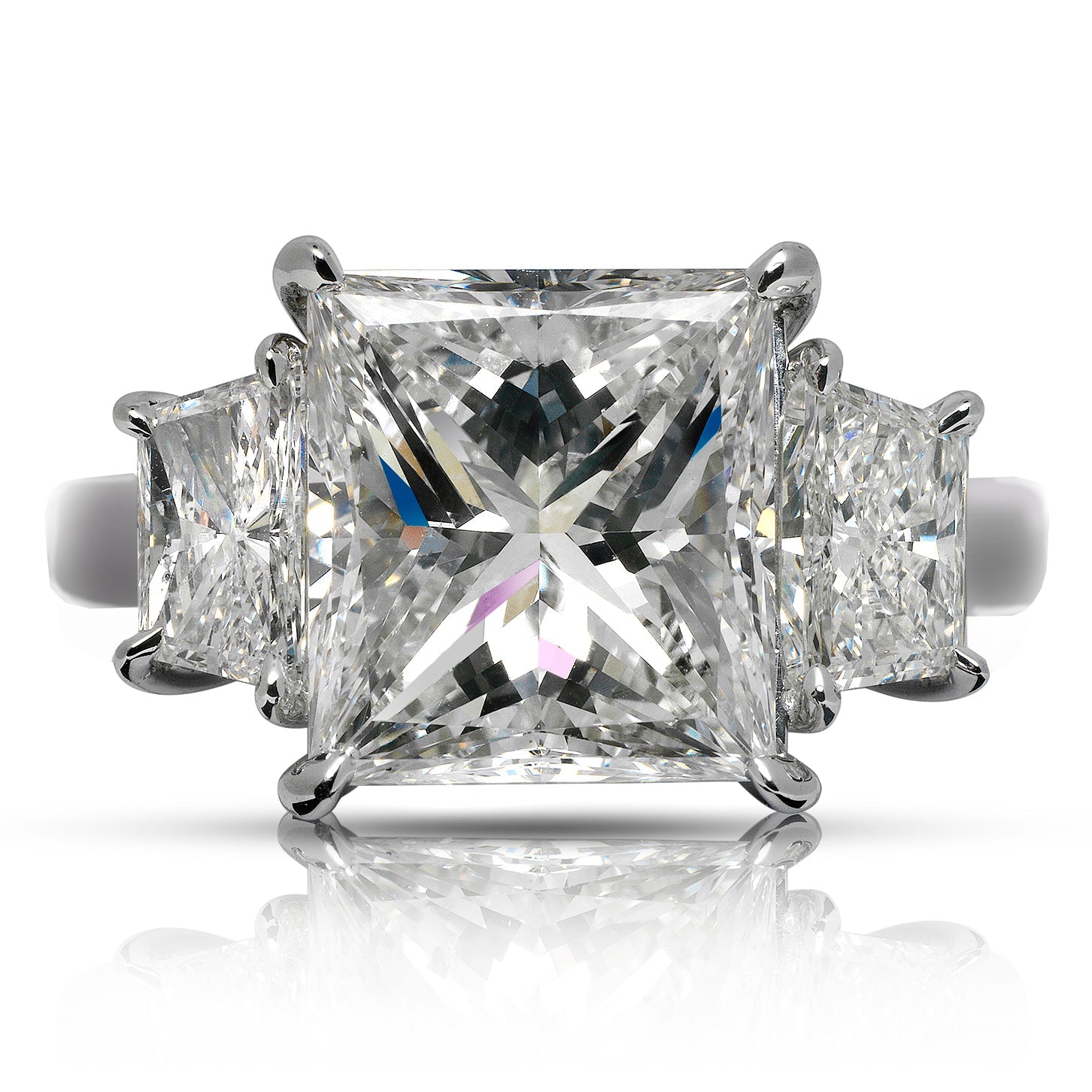 6 CARAT PRINCESS CUT G COLOR SI2 CLARITY DIAMOND ENGAGEMENT RING IN PLATINUM GIA CERTIFIED 5 CT G SI2 BY MIKE NEKTA