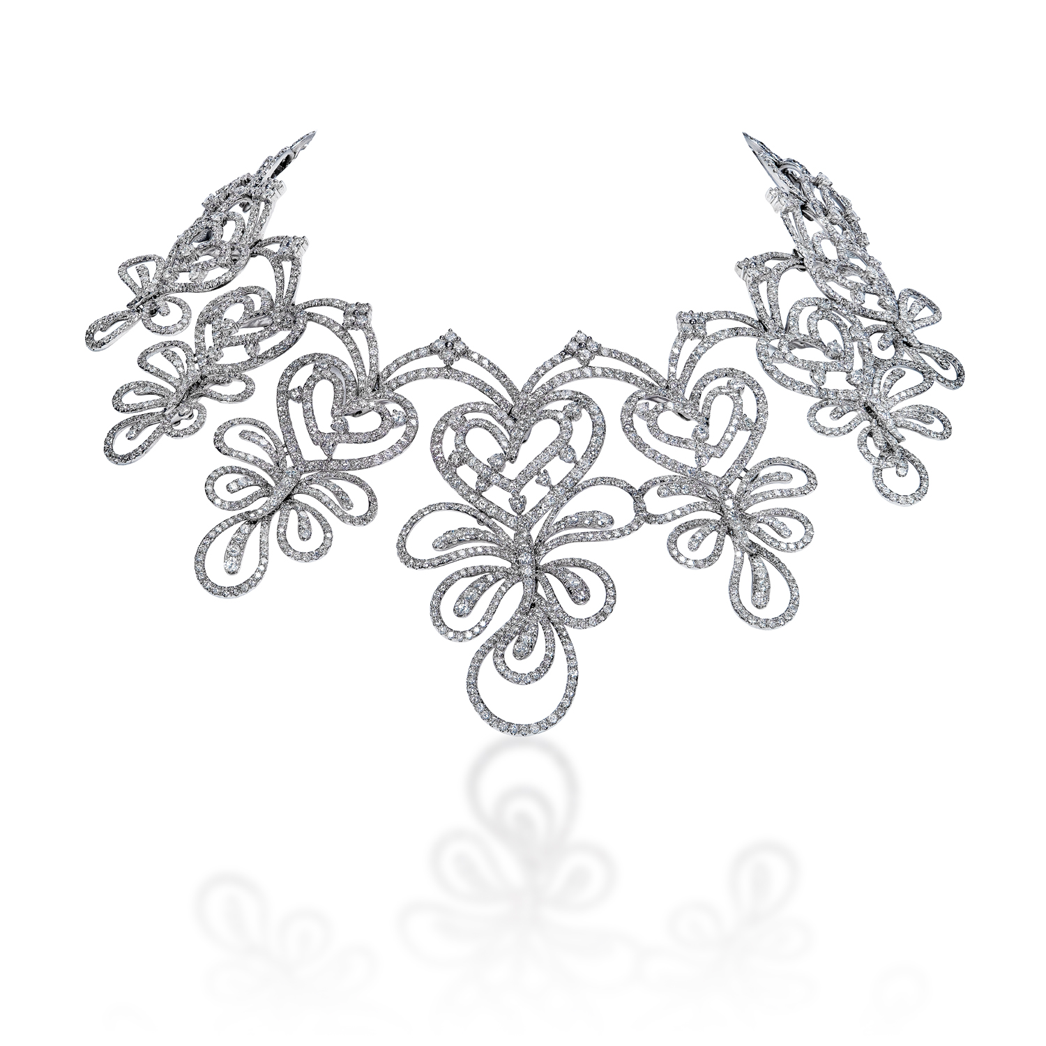 Anna  Carat Round Brilliant Diamond Chocker Necklace in 14k White Gold
