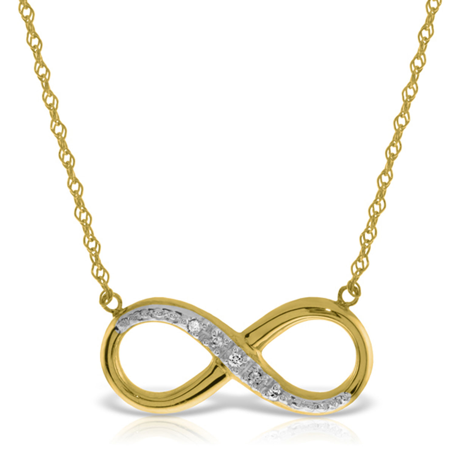 14K Solid Gold Infiniti Necklace with Natural Diamond