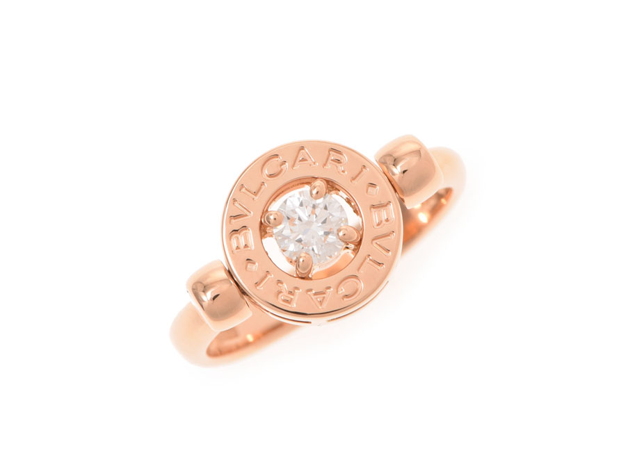 Bulgari 18K Rose Gold Diamond Ring Size 4.5  