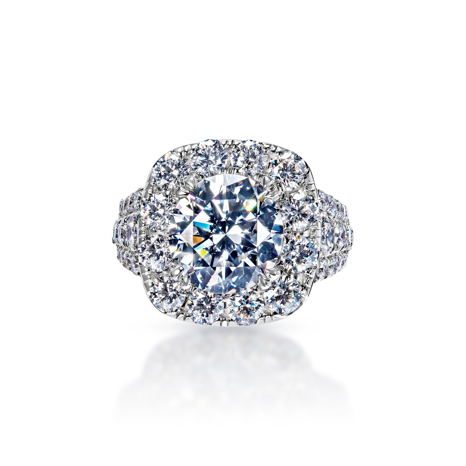 Ashley  Carat  Round Brilliant Diamond Engagement Ring in 18k White Gold.