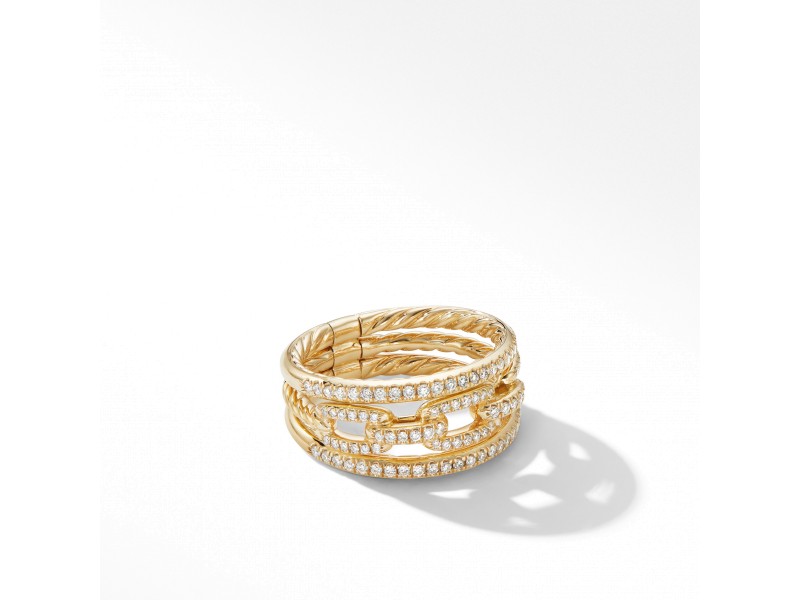 David Yurman Stax Three-Row Chain Link Ring
