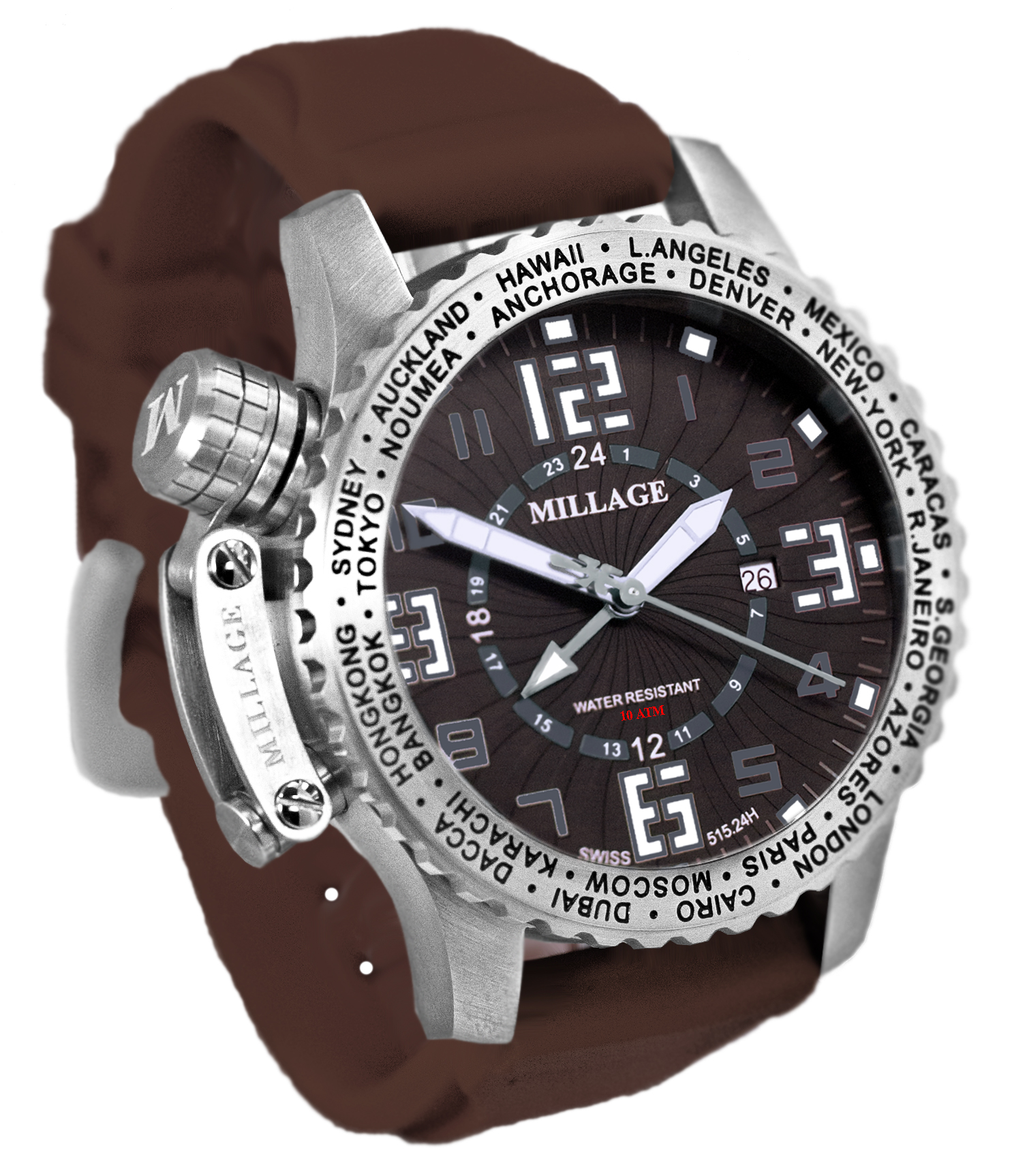 M3726SLS-RED-BLACK / RED/MILLAGE WATCHES