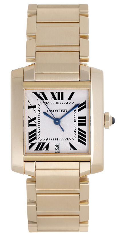Cartier Tank Francaise W50001R2 18K Yellow Gold Automatic 28mm Mens Watch