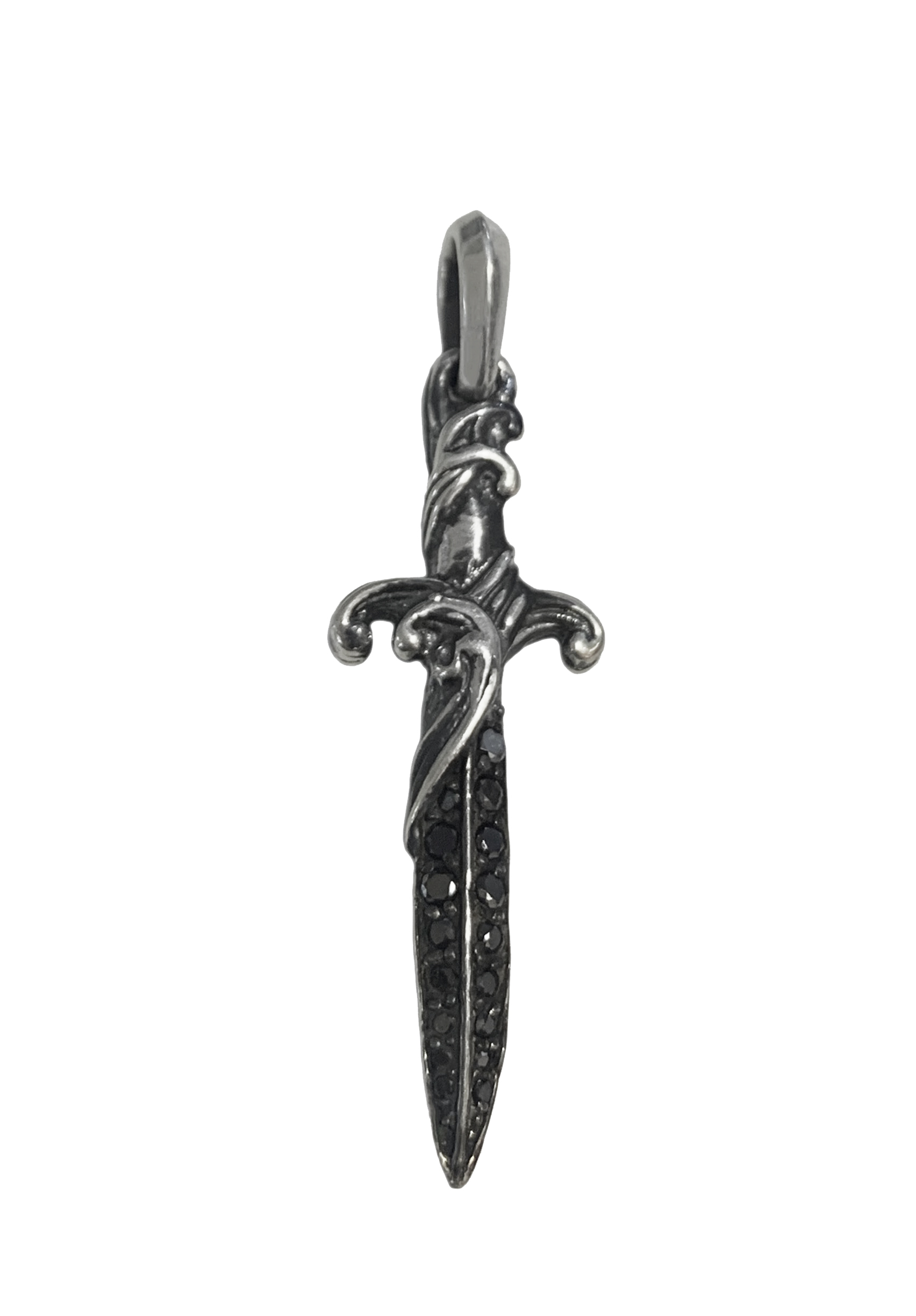 David Yurman Sterling Silver  Black Diamond Dagger Enhancer