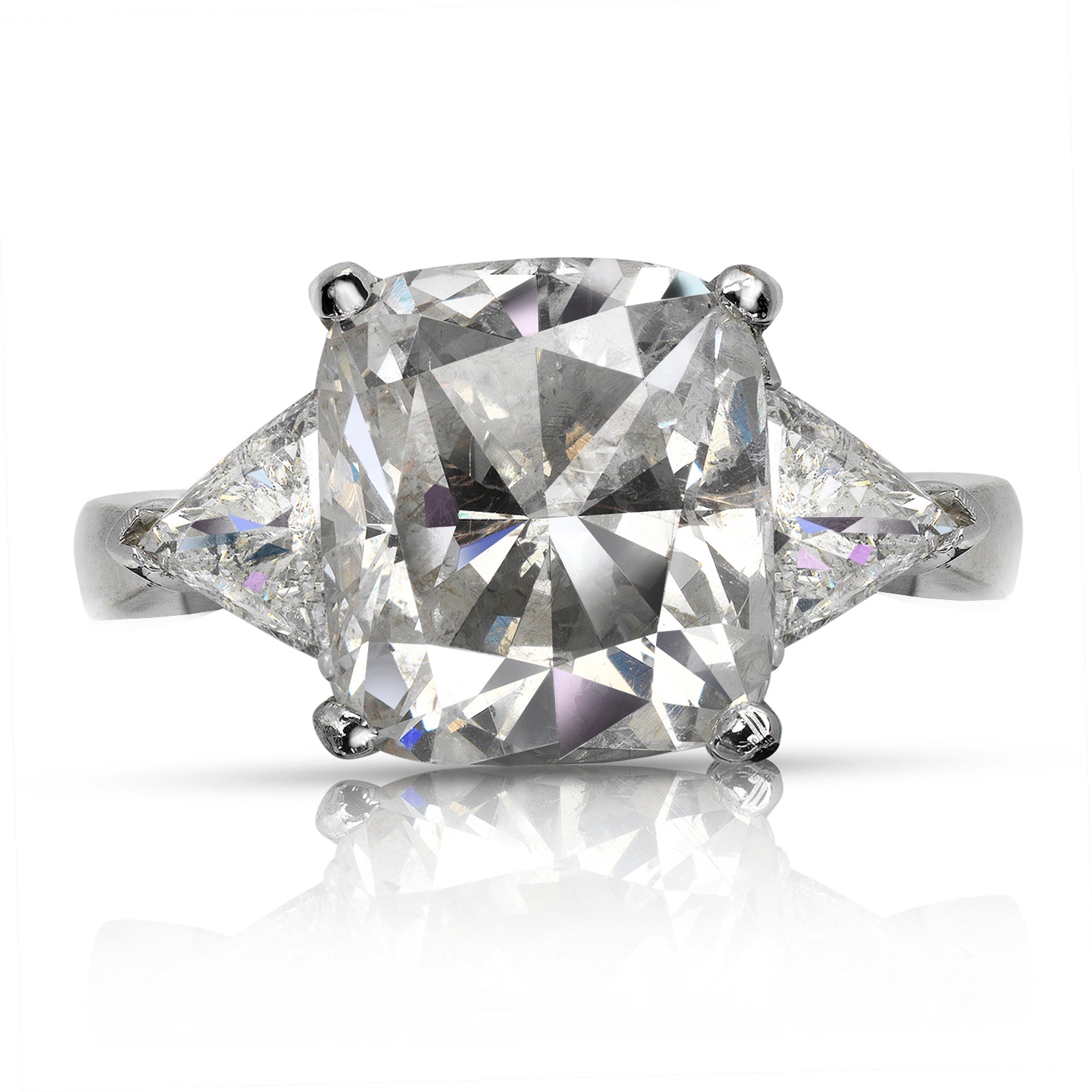 7 CARAT CUSHION CUT H COLOR SI1 CLARITY DIAMOND ENGAGEMENT RING 14K WHITE GOLD CERTIFIED 6 CT H SI1 BY MIKE NEKTA