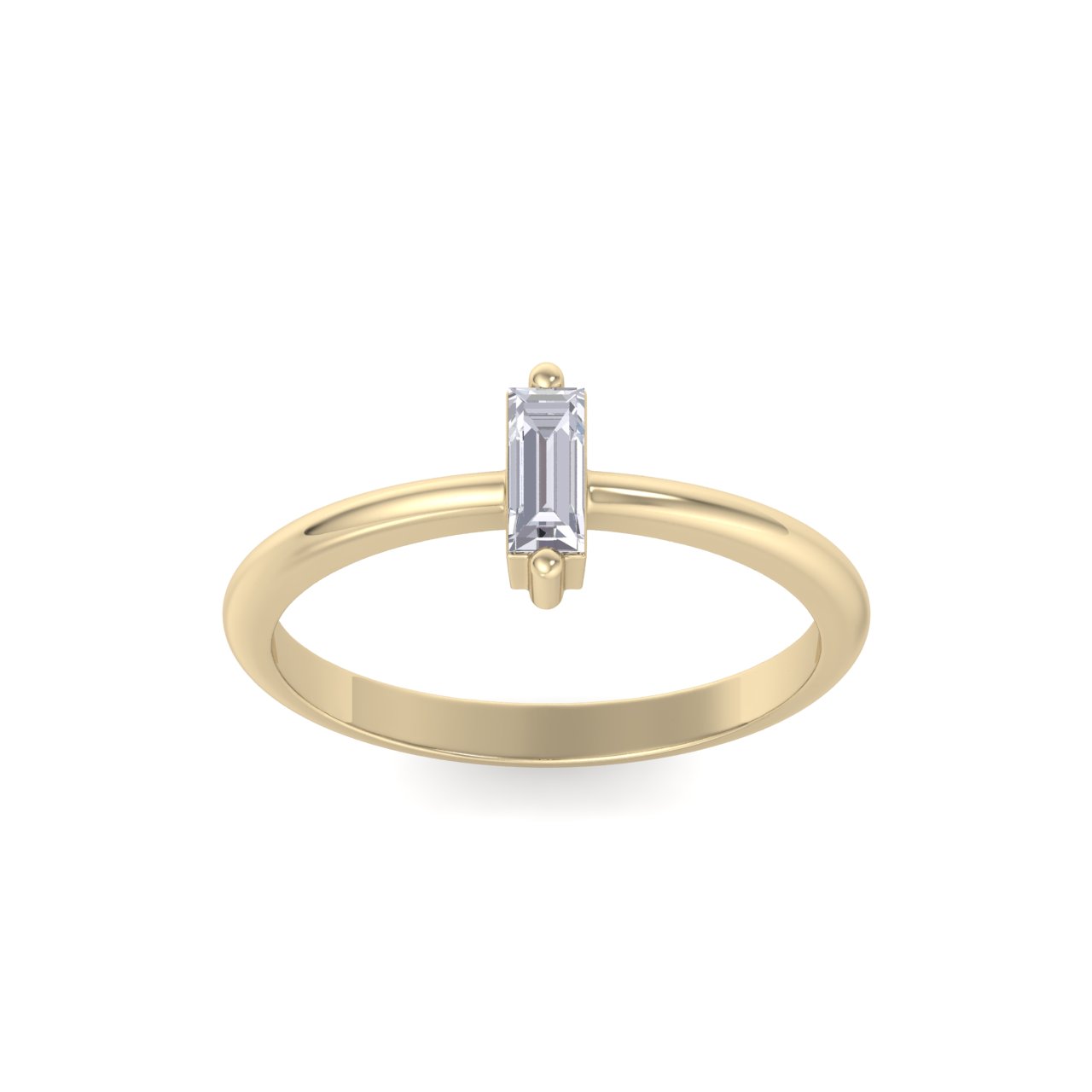 GLAM ® Baguette shaped petite diamond ring in 14K gold with white diamonds of 0.25 ct in weight
