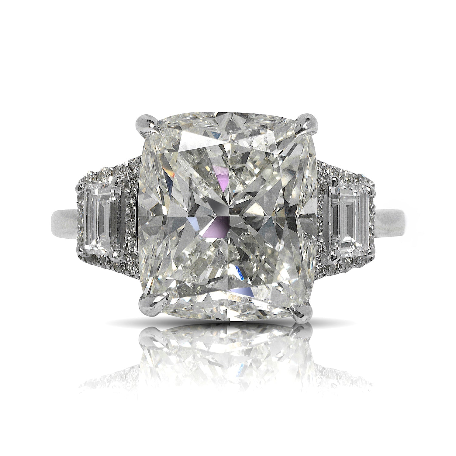 6 CARAT CUSHION CUT G COLOR VS1 CLARITY DIAMOND ENGAGEMENT RING 18K WHITE GOLD CERTIFIED 5 CT G VS1 BY MIKE NEKTA