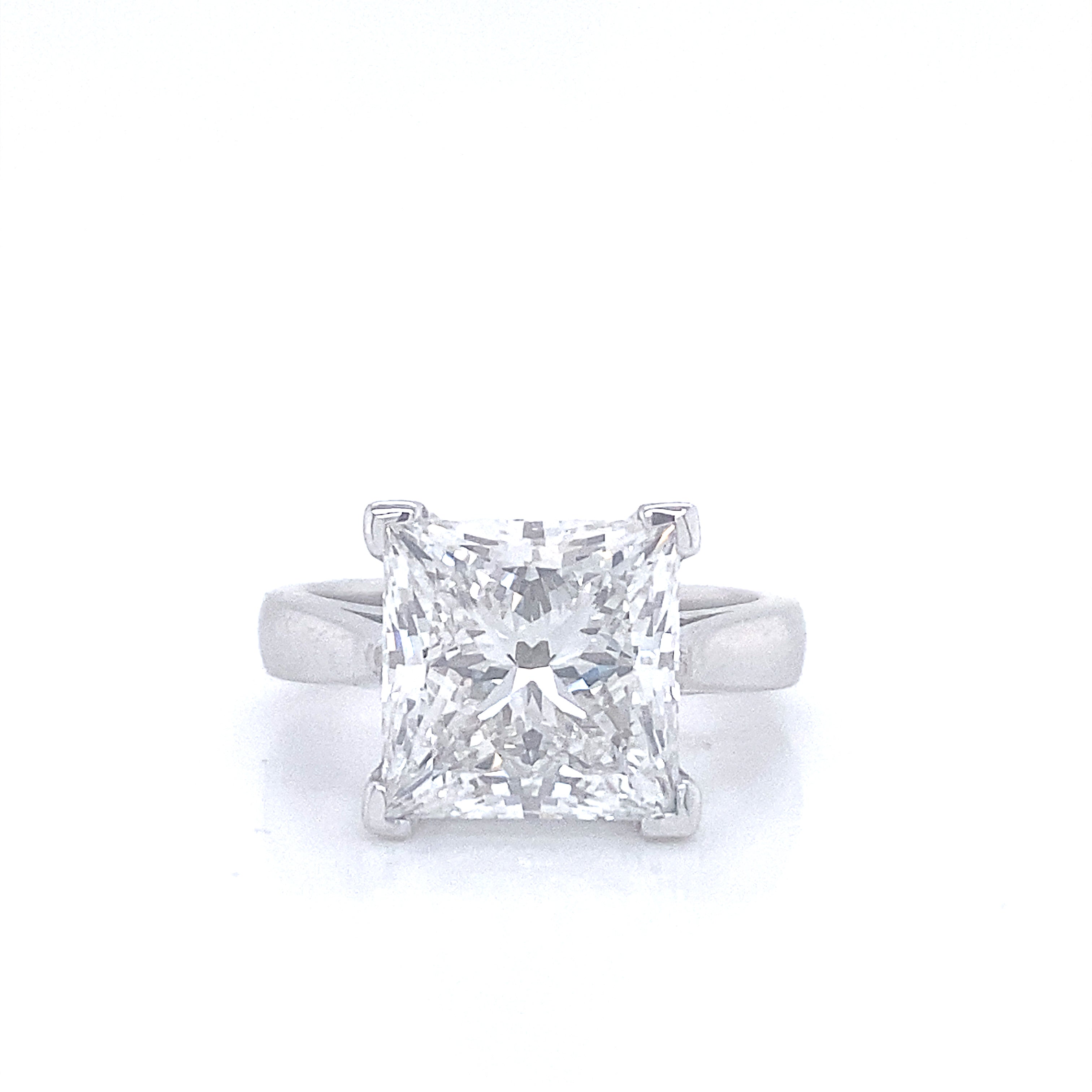True 3 Carat Princess Cut Lab Grown Diamond Engagement Ring IGI Certified Solitaire