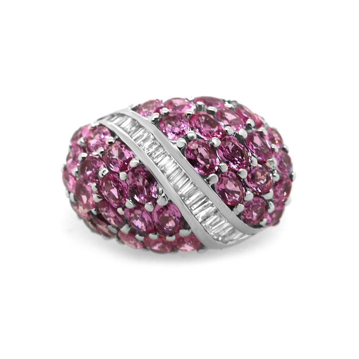 14k White Gold Sapphire and Diamond Ring