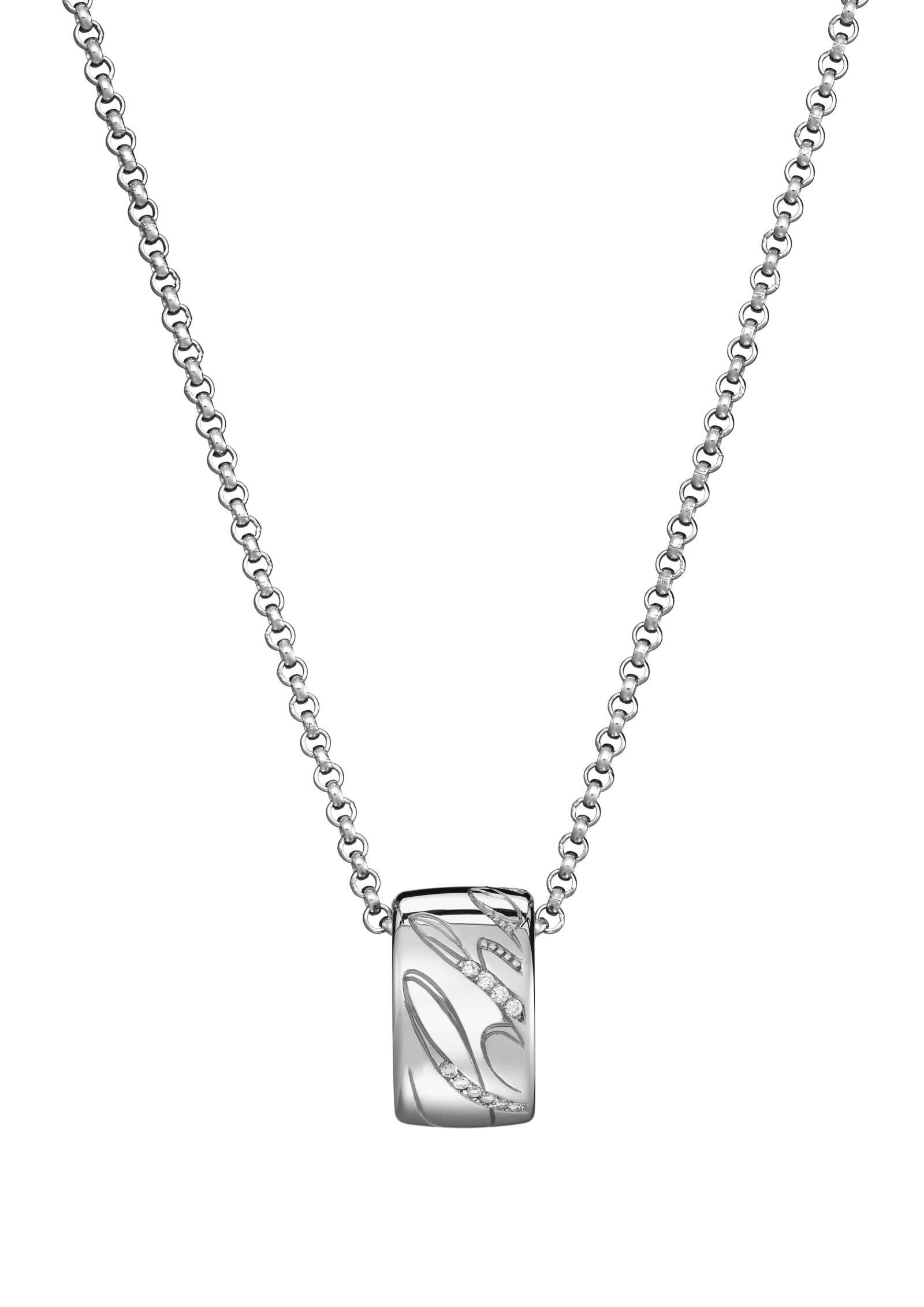 Chopard Chopardissimo 18K White Gold  0.20ct Diamond Mini Ring Necklace