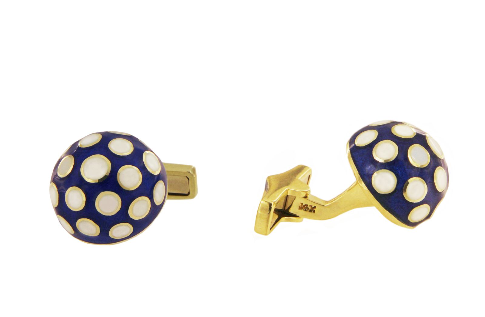 Martine Enamel  14k Gold Cuff Links