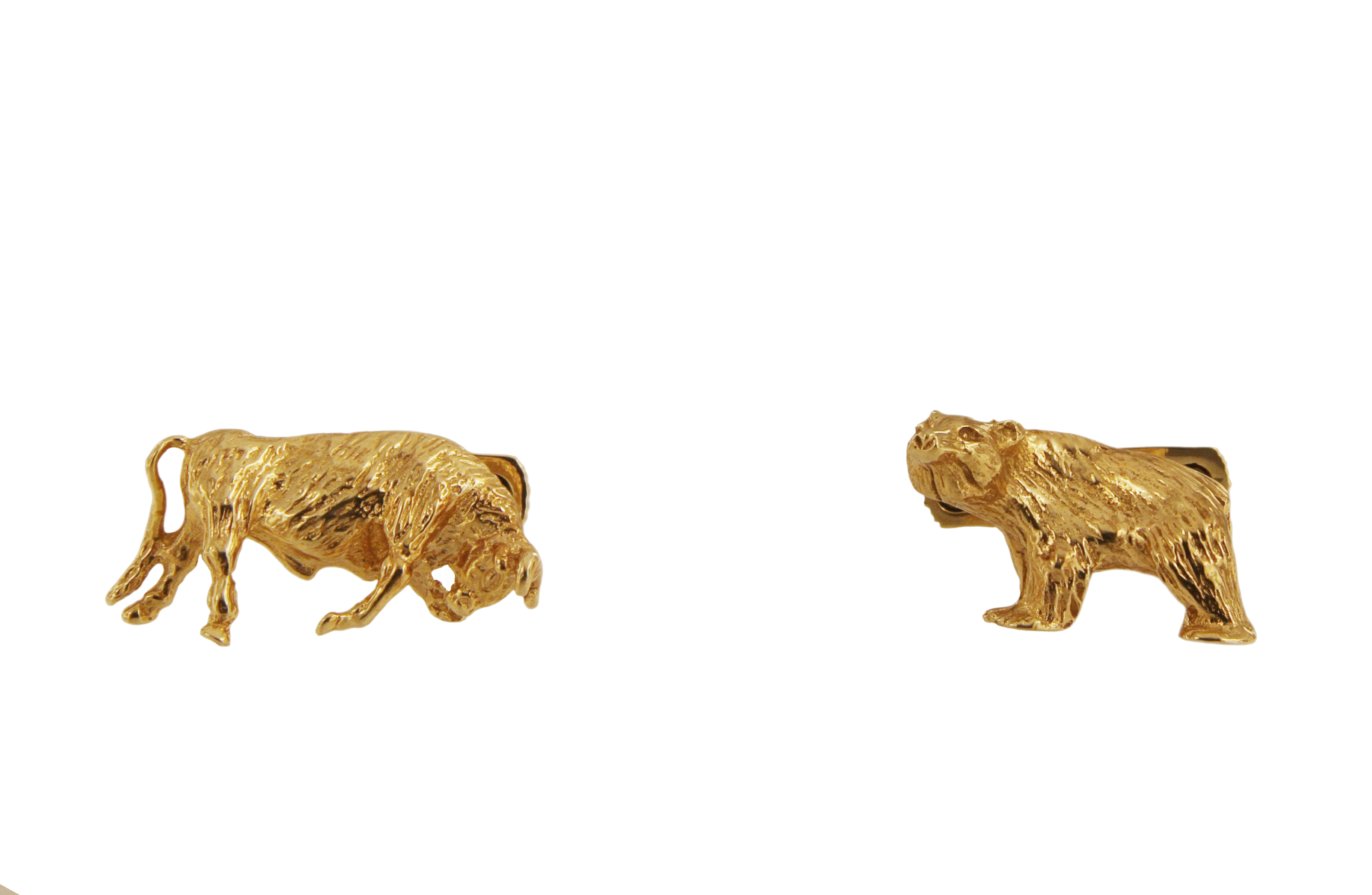 Tiffany&Co.14k Yellow Gold Bear and Bull Cufflinks