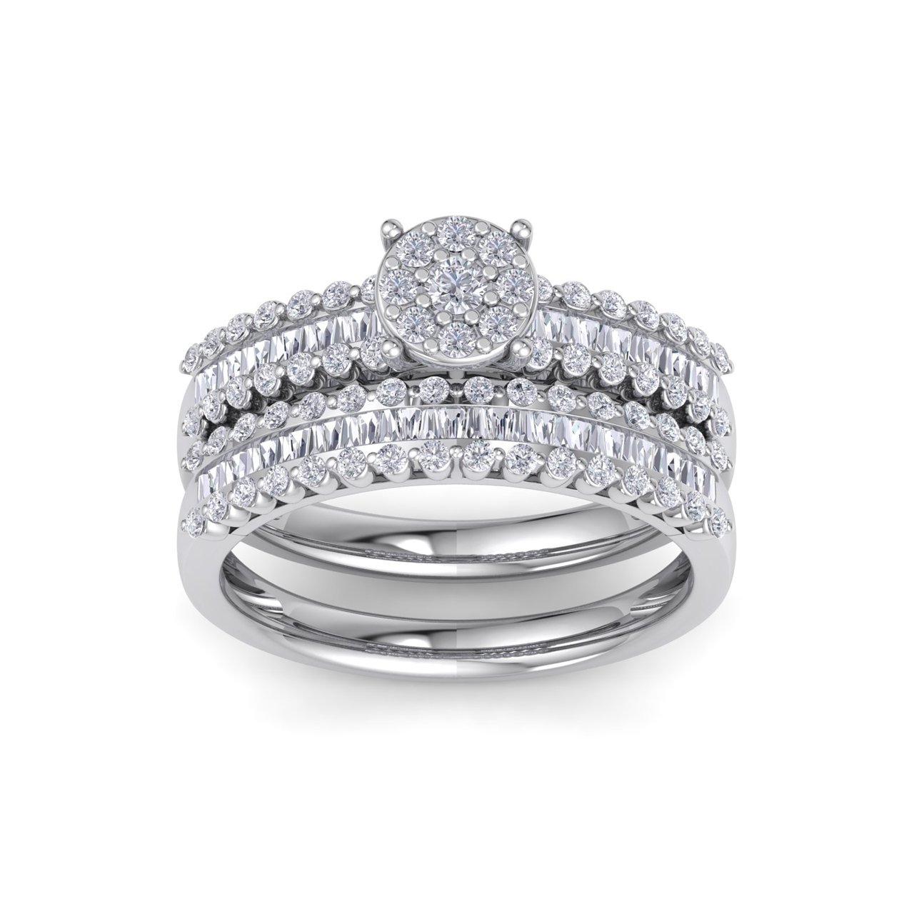 GLAM ® Bridal set in 18K gold with white diamonds of 1.01 ct in weight