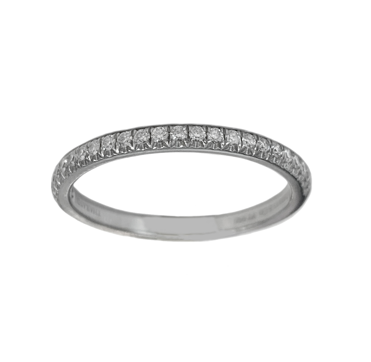 Tiffany  Co. Platinum Half Circle Diamond Wedding Band Ring