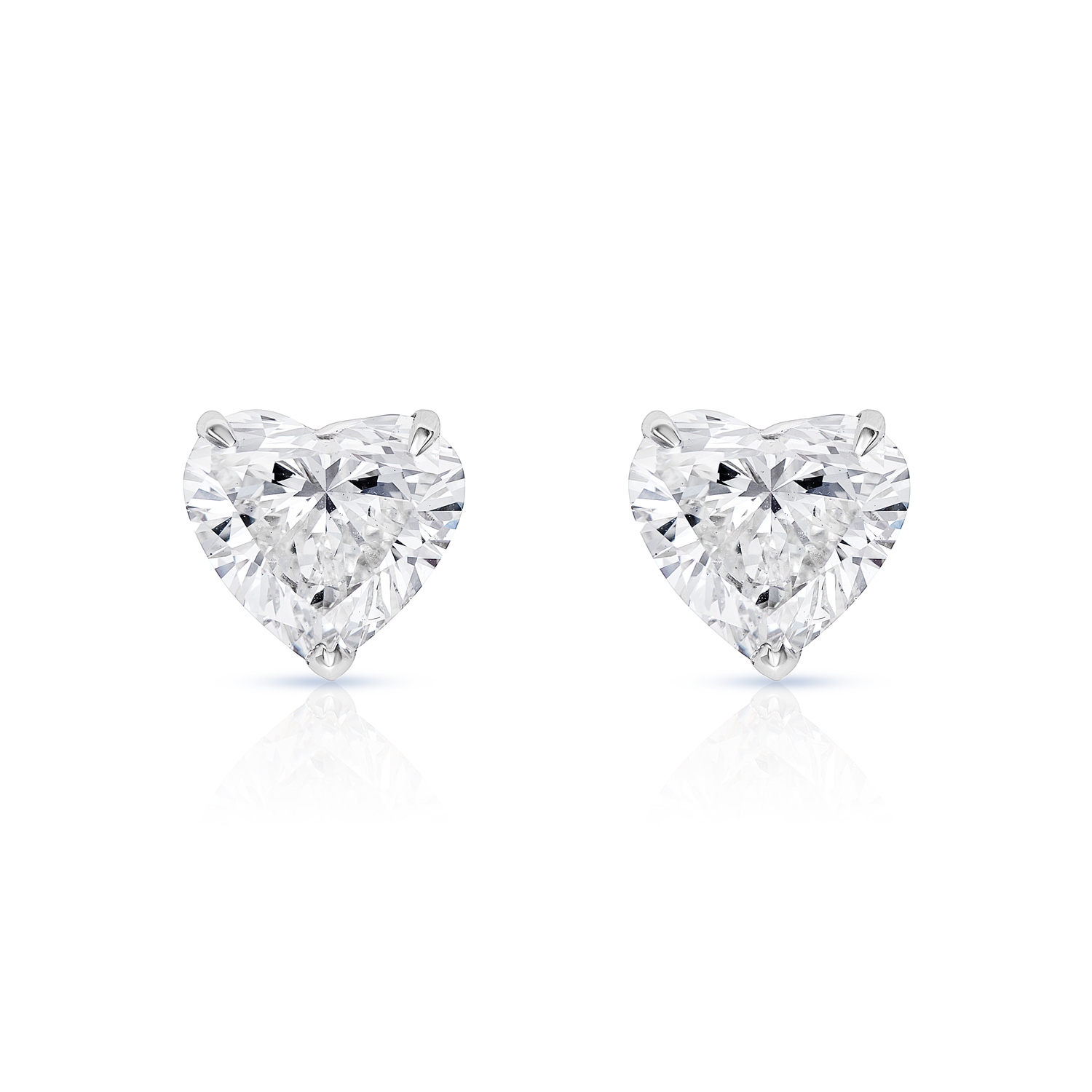 Lilianna  Carat  Heart Shape Lab Grown Diamond Stud Earrings in 14k White Gold