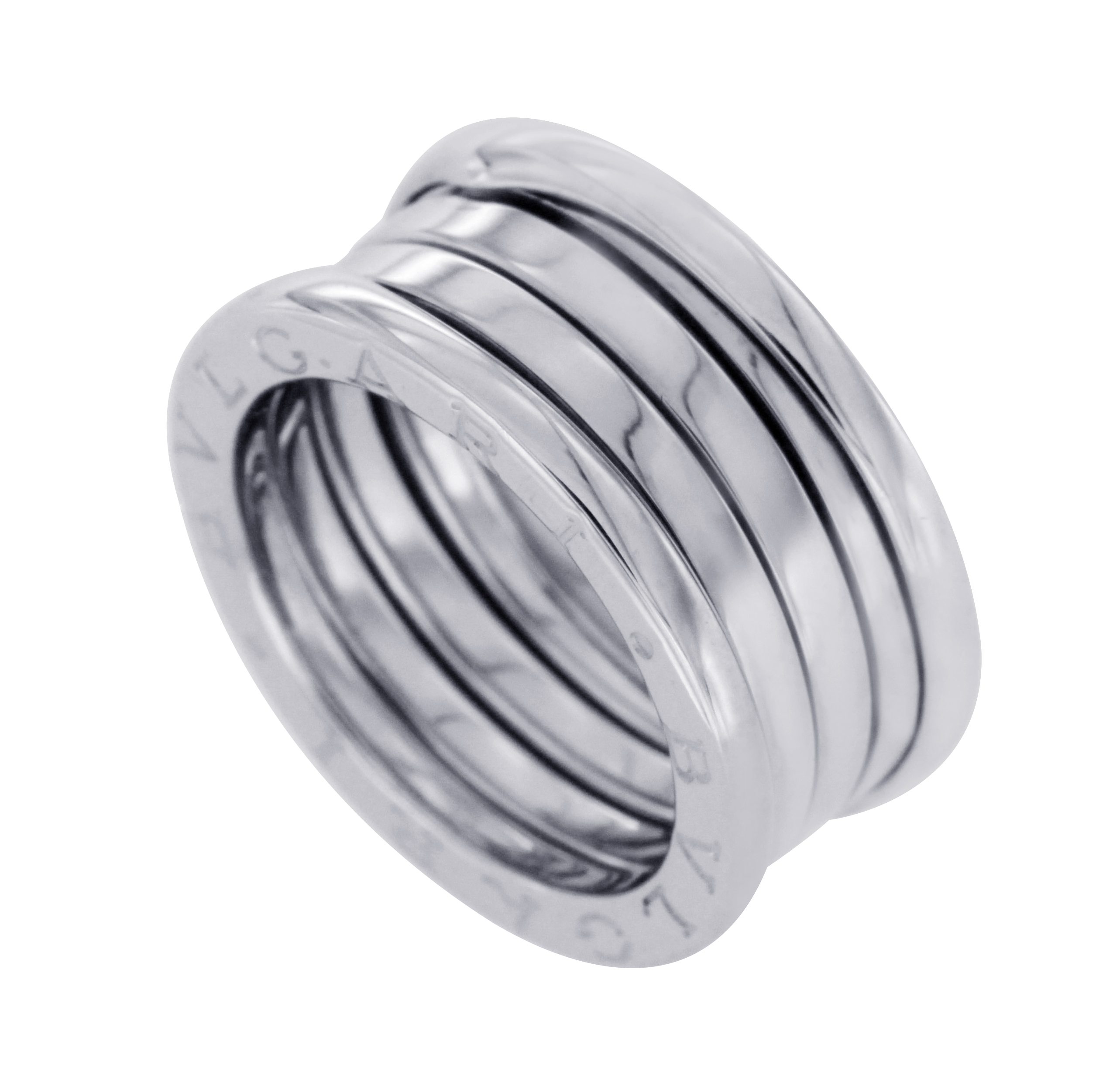 Bulgari B-Zero1 18K White Gold 3 Bands Ring Size 6.5