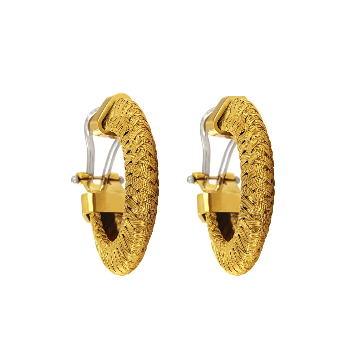 Roberto Coin 18k Yellow Gold Woven Hoop Earrings