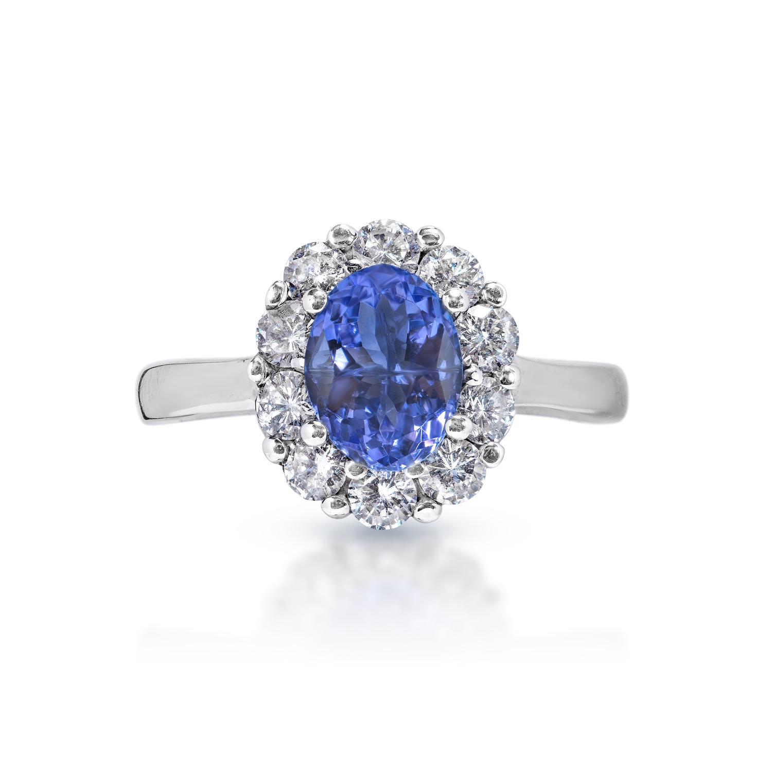 Stevie   Carat Oval Cut Tanzanite Ring in 14 Karat White Gold