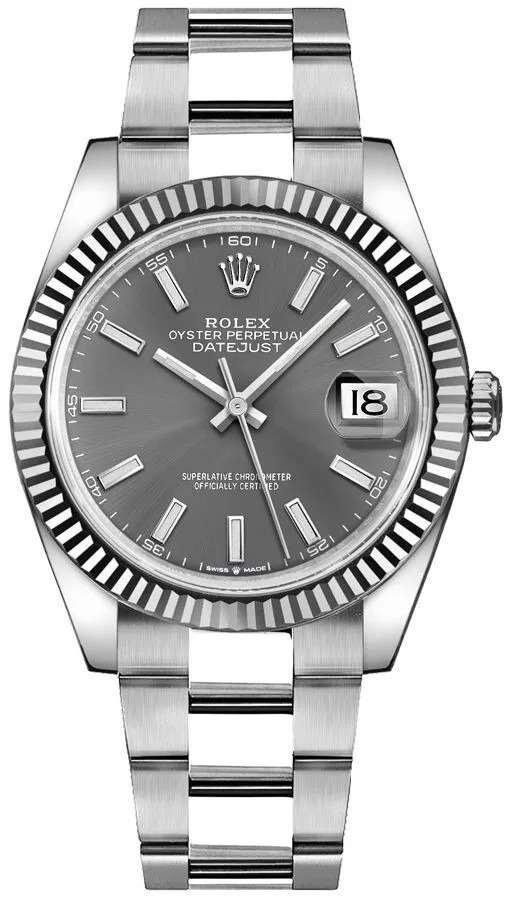 Rolex Datejust 41 Oystersteel Rhodium Grey Dial Automatic Mens Watch