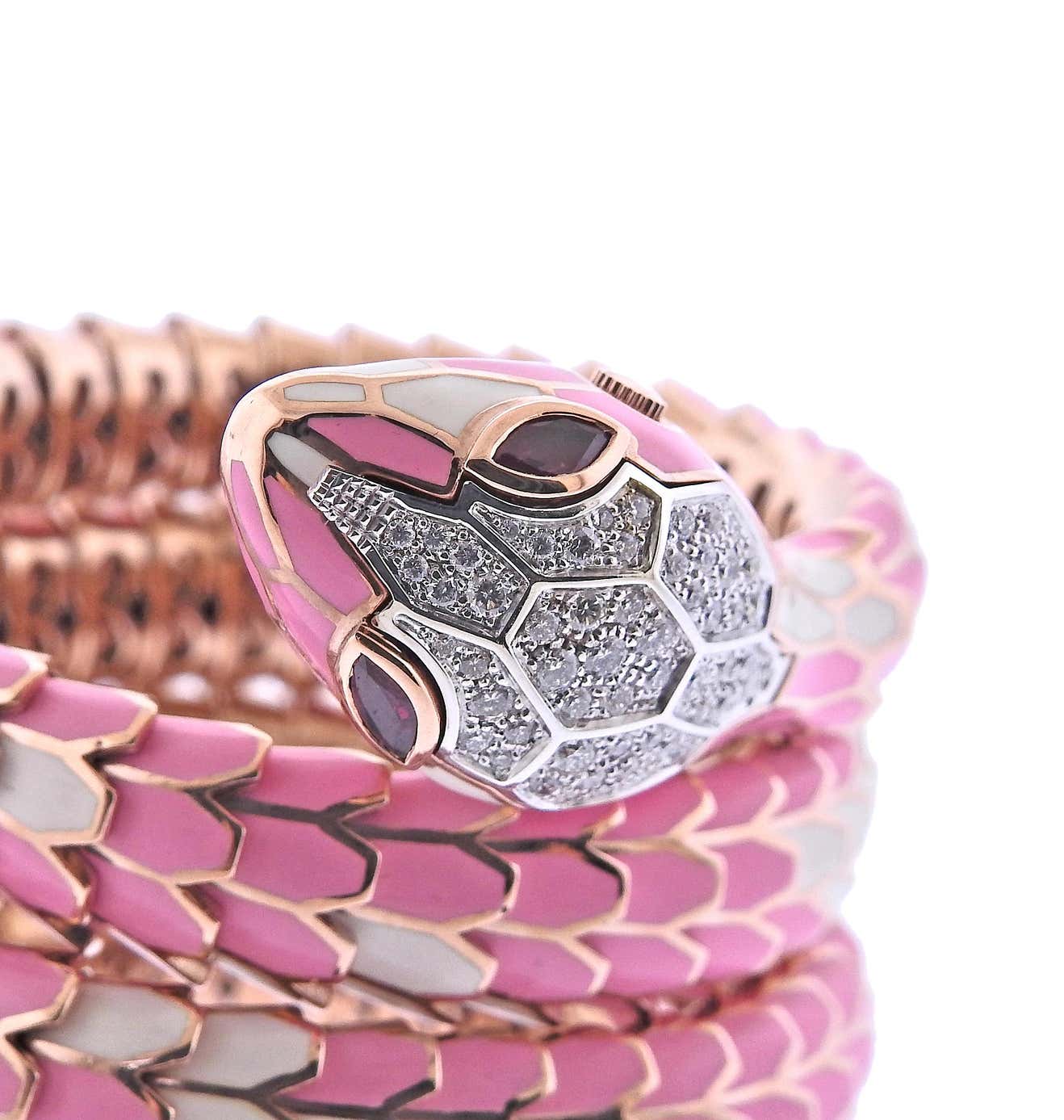 Sanda 1151 Rose Gold Snake Coil Bangle Rhinestone Roman Womens Watch New Battery JC1L393M0055.webp?crop=center&  main image 2