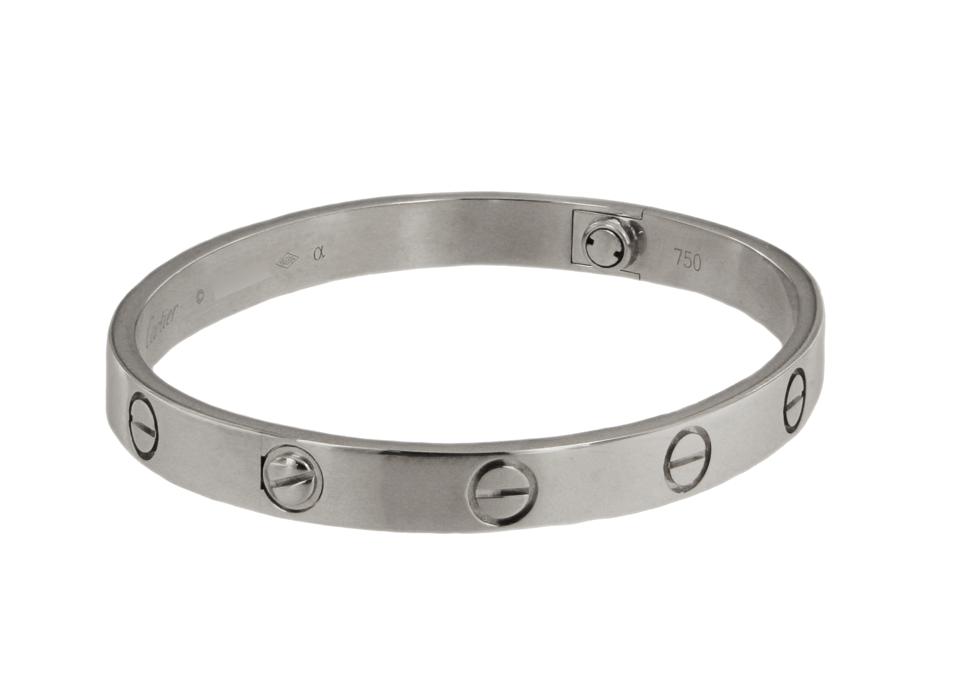 Cartier Love Bracelet White Gold Size 17