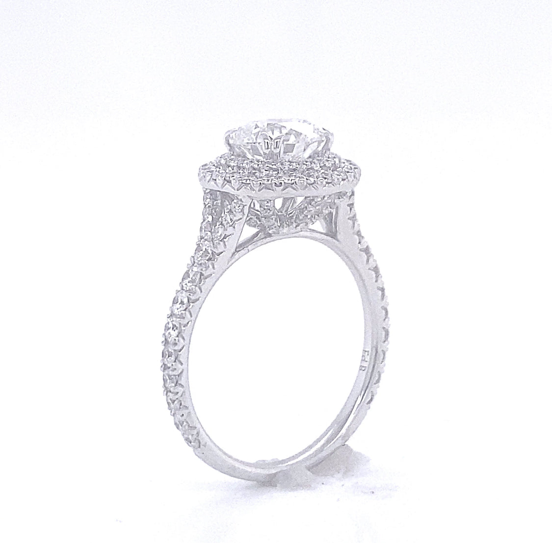 True 2 Carat Lab Grown Diamond Engagement Ring in 18k/ Rose Gold IGI Certified Double Halo