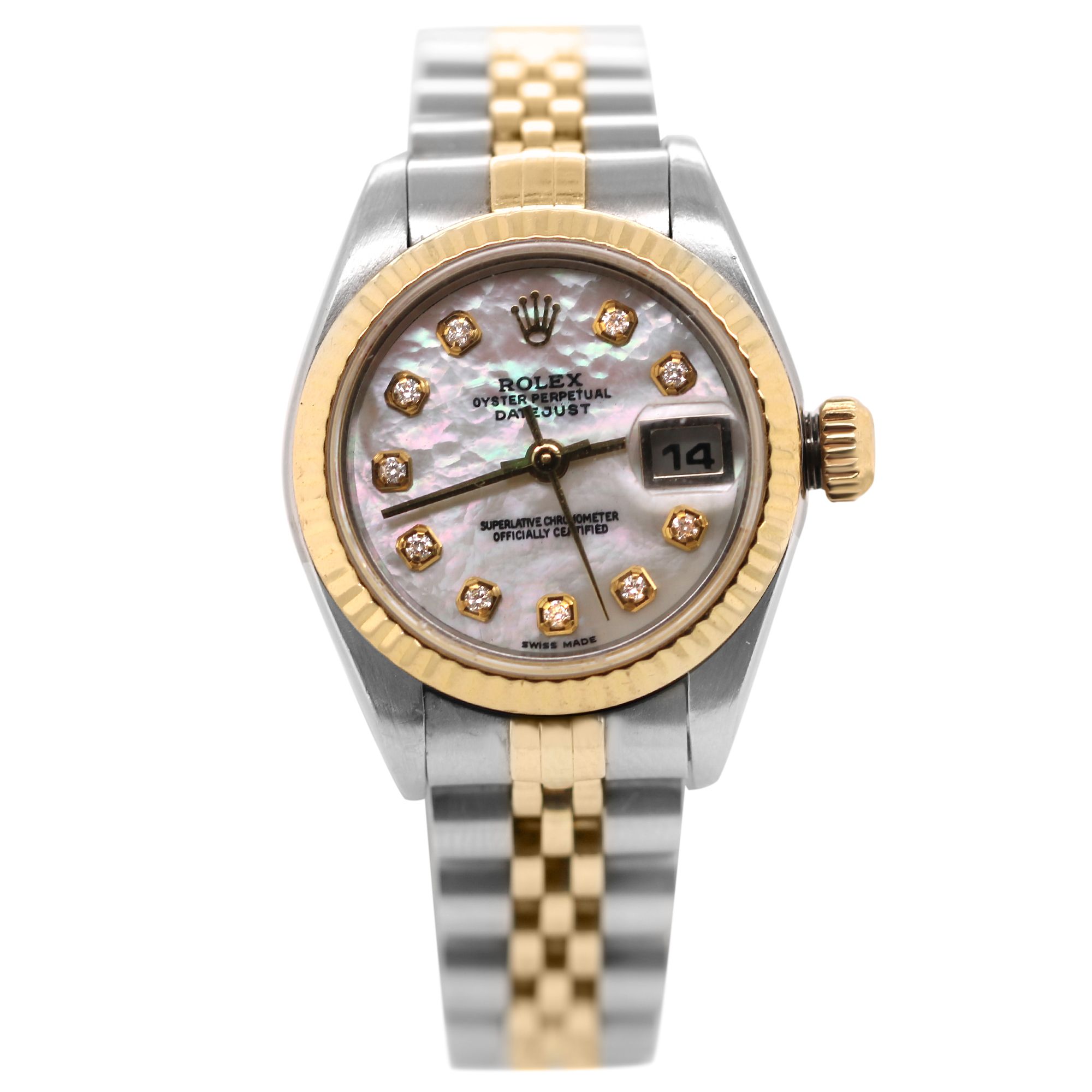 Rolex Datejust White MOP Diamond Dial Watch