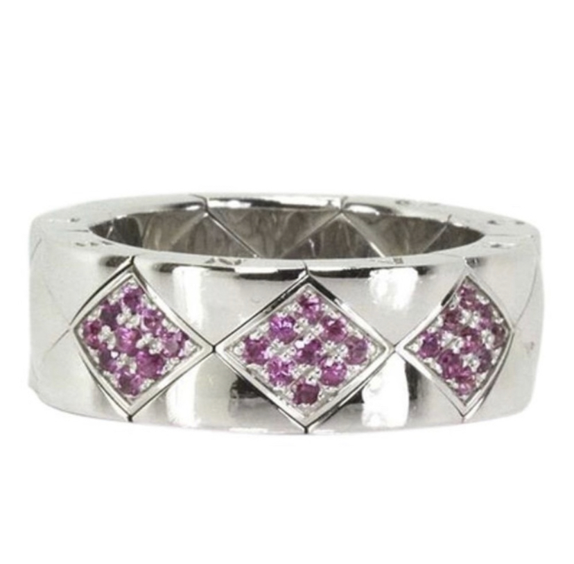 Chanel White gold ring with pink sapphires 