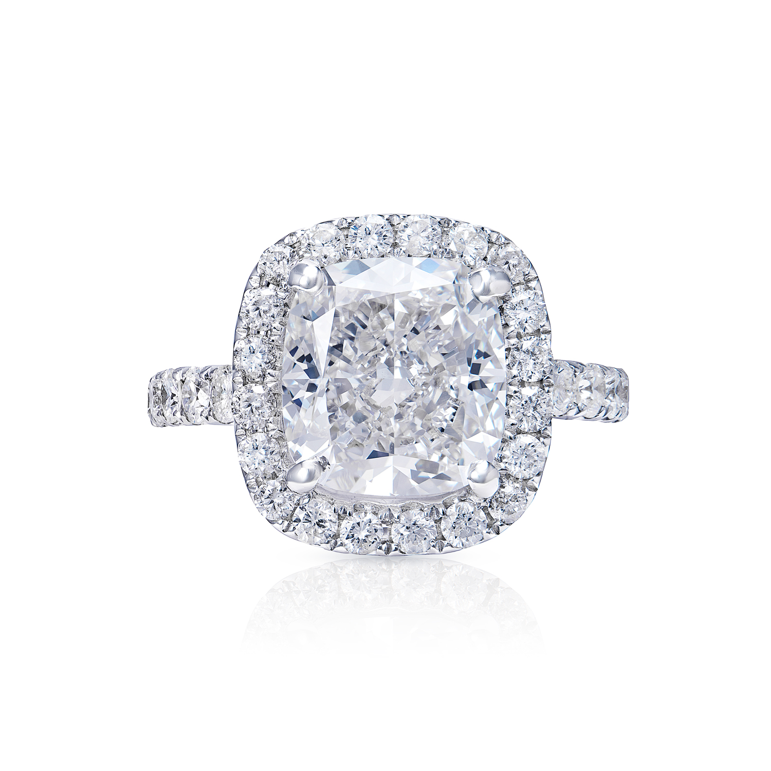 Remi   Carat G IF Cushion Cut Diamond Engagement Ring in 18k White Gold