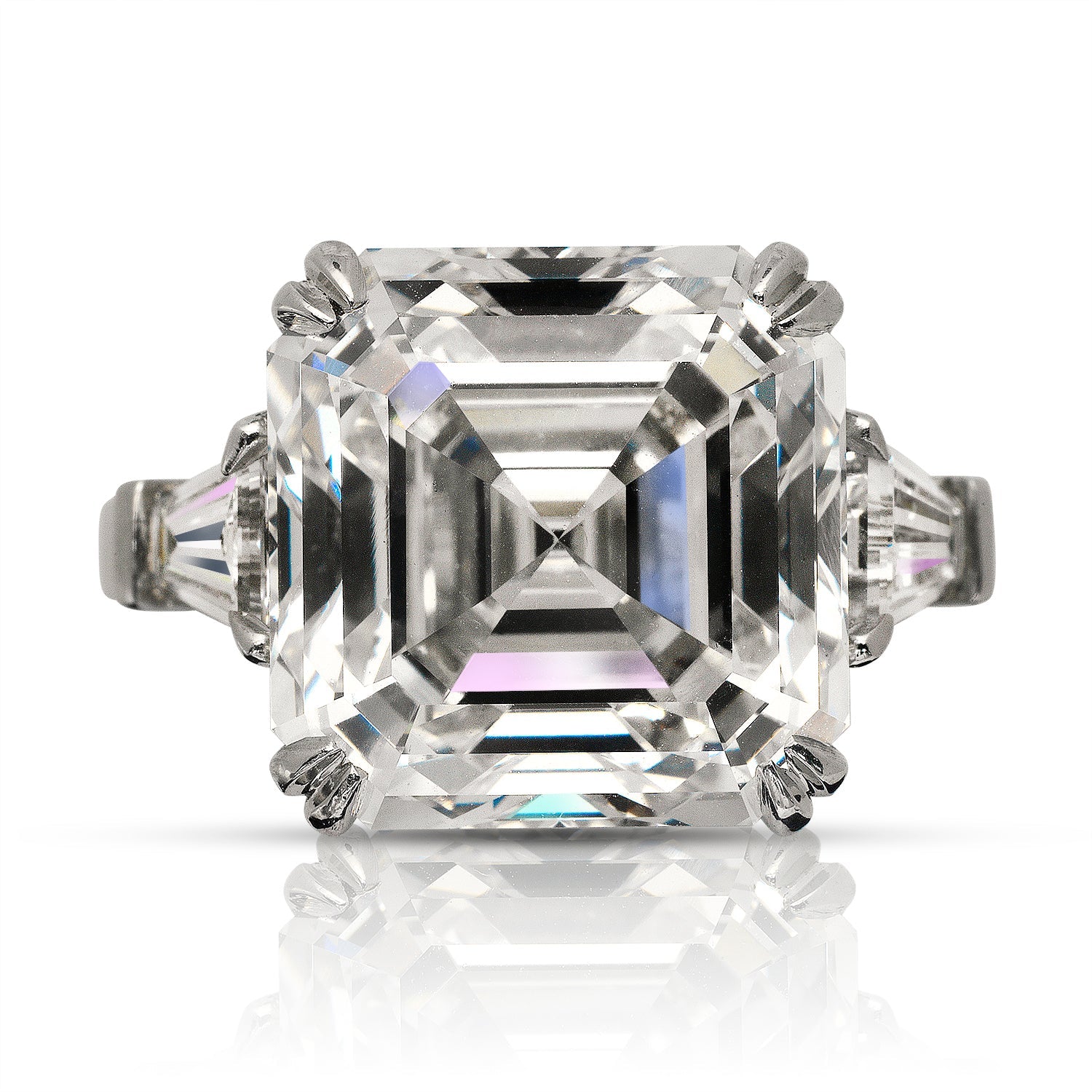 13 CARAT ASSCHER CUT G COLOR VVS2 CLARITY DIAMOND ENGAGEMENT RING PLATINUM GIA CERTIFIED 12 CT G VVS2 BY MIKE NEKTA