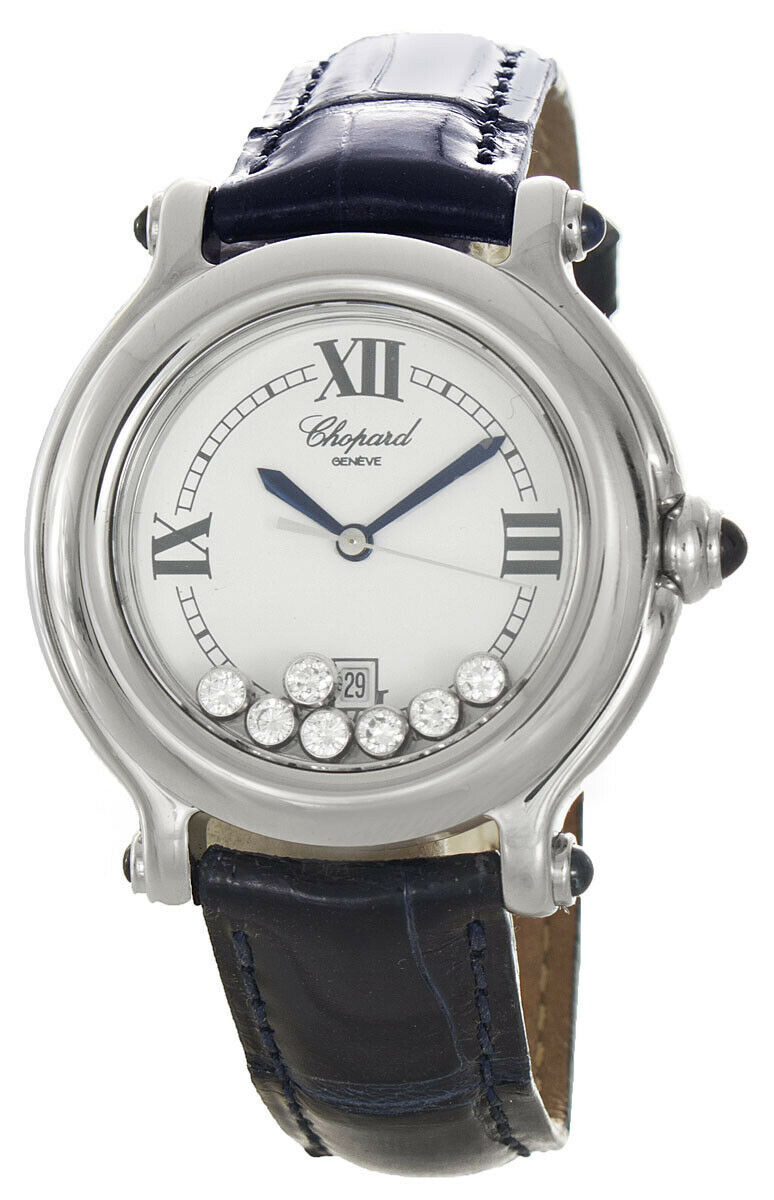 Chopard Stainless Steel 32mm 7 Floating Diamonds Happy Sport Women's Watch