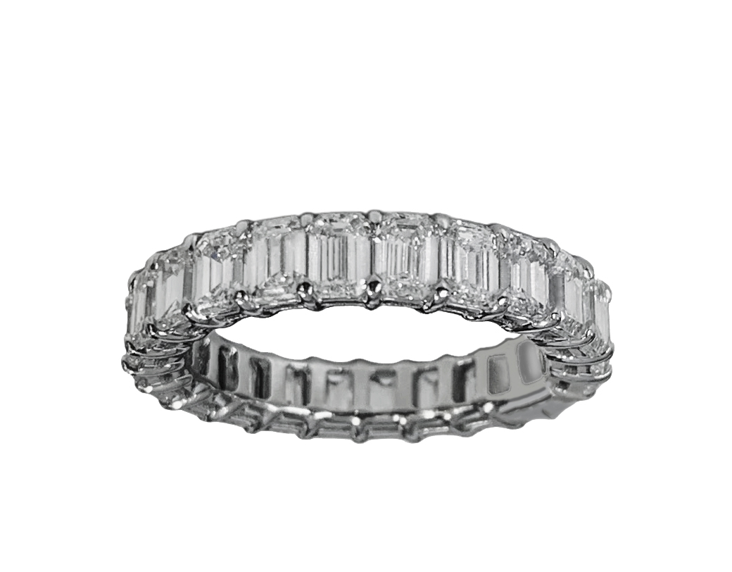 Eternity Diamond Wedding Ring in White Gold, 4.4ct