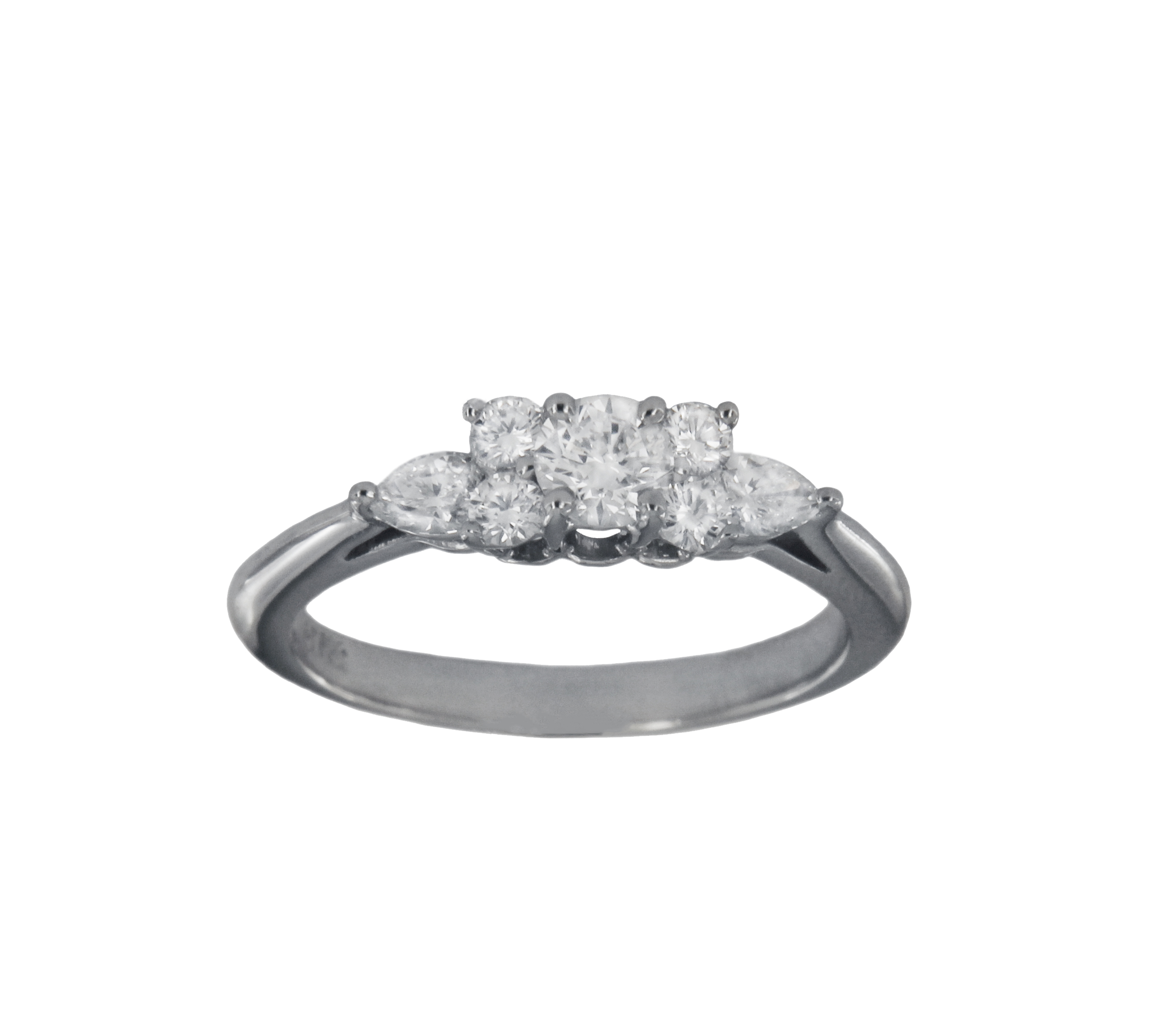 Tiffany  Co. Seven Stone Diamond Platinum Ring