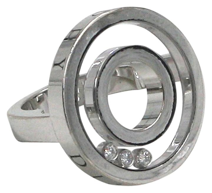 Chopard 18K White Gold Happy Diamond Ring Size: 6