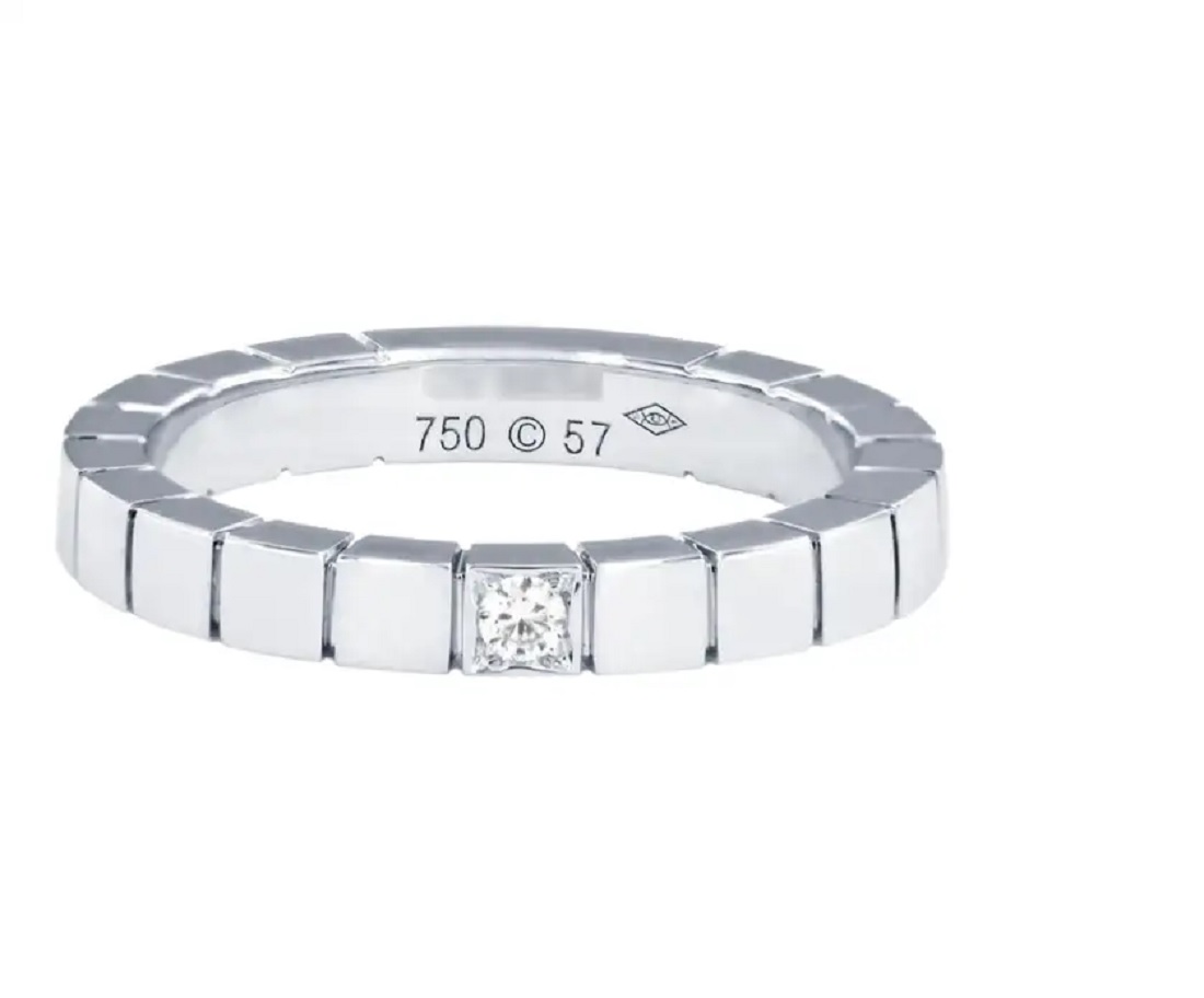 Cartier 18 Karat White Gold and Diamond Lanieres Ring