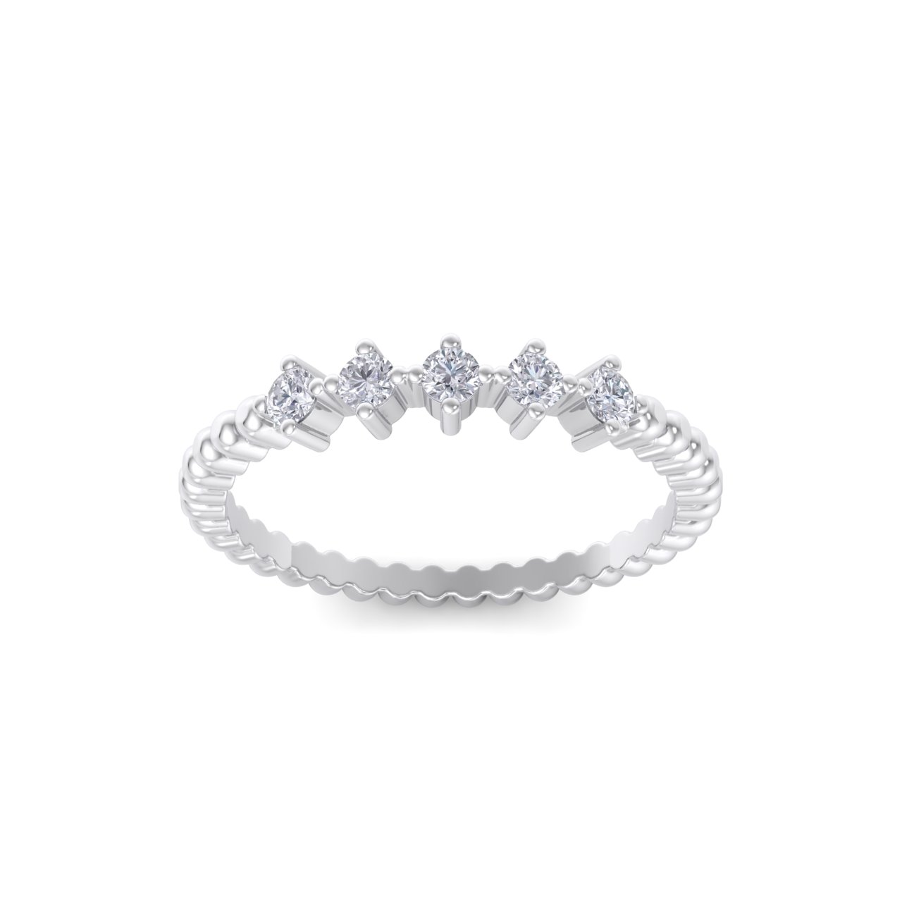GLAM ® Five stone ring in 18K gold with white diamonds of 0.20 ct in weight