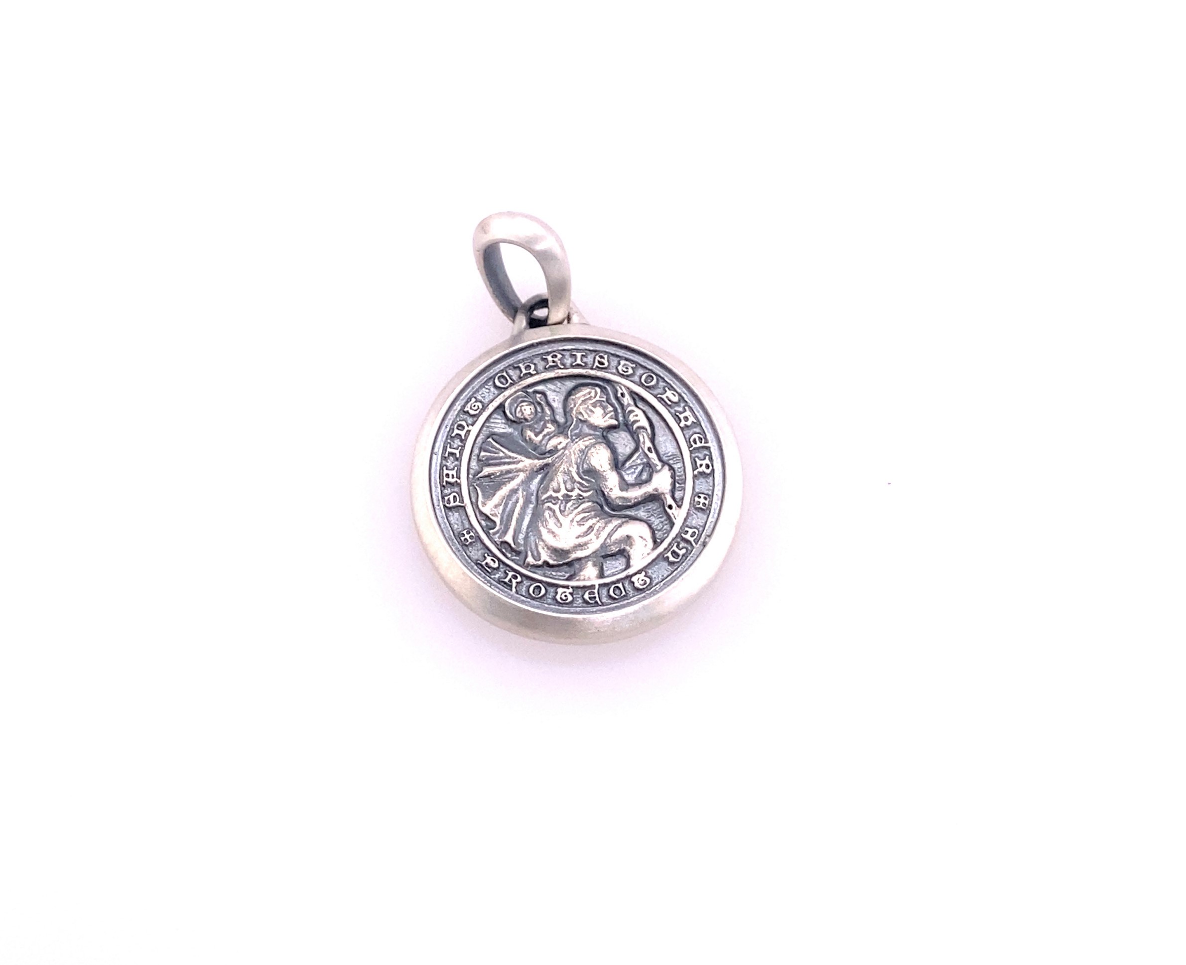 David Yurman Saint Christopher Men’s Petrvs Pendant Amulet in Sterling Silver