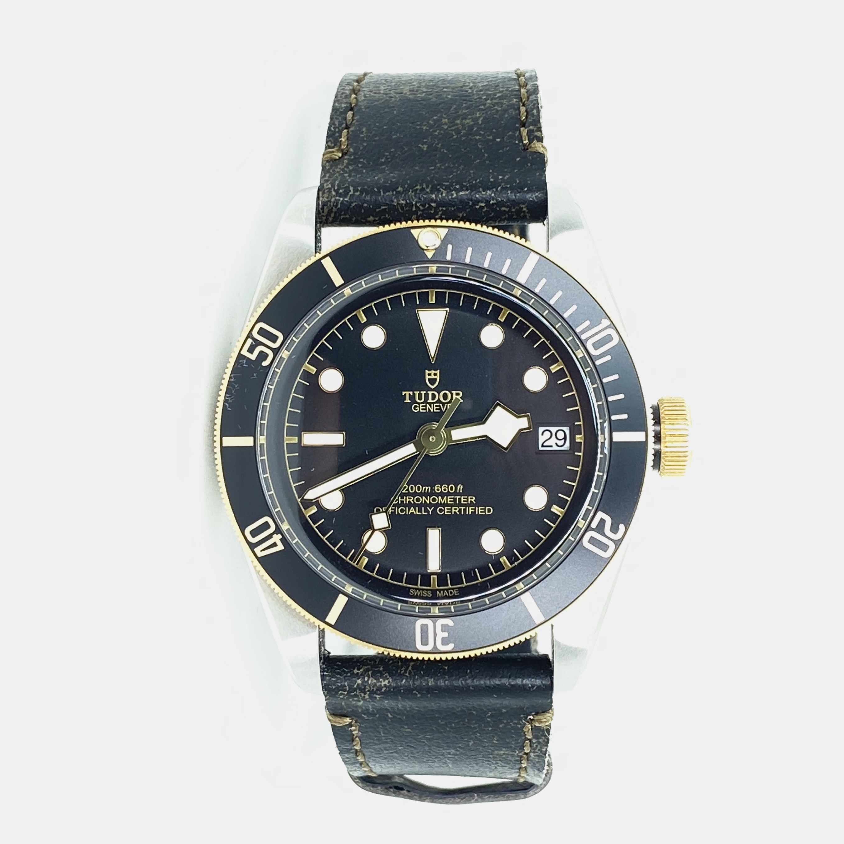 Brand New Tudor 41mm Heritage Black Bay Steel  Gold Watch Reference 79733N 