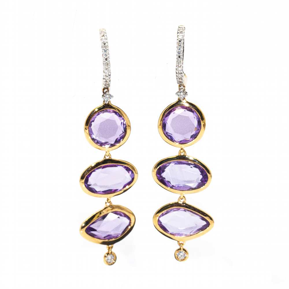 True Diamond and Rose Gold Earrings
