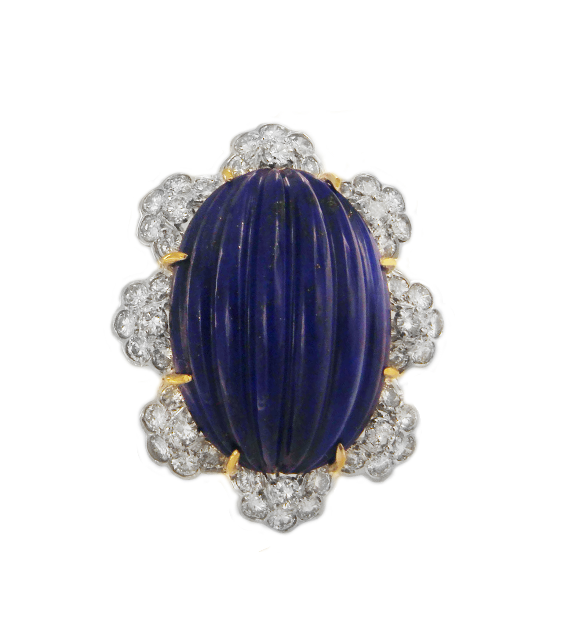 Unique Diamond Lapis Lazuli Ring in Gold