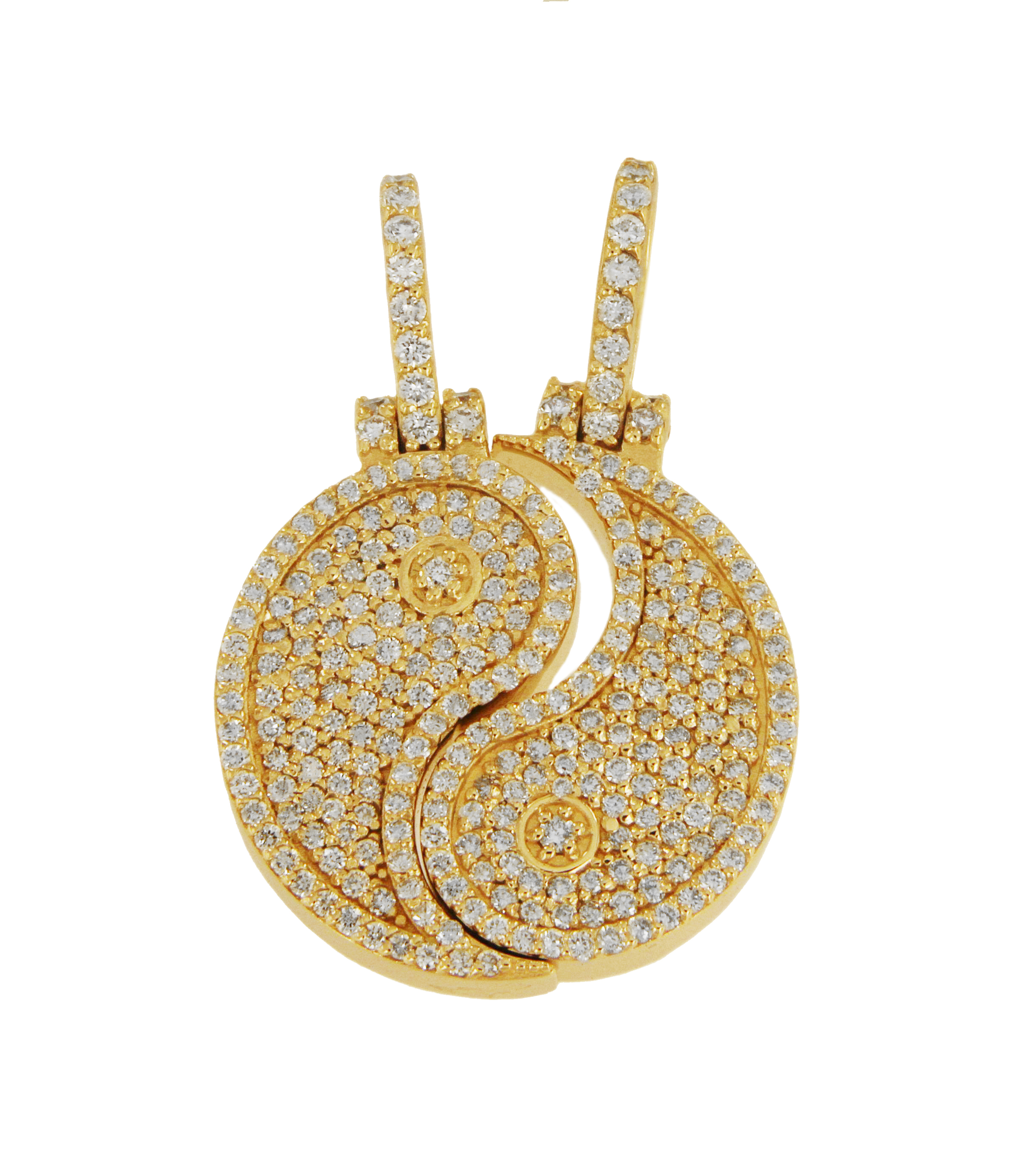 14k Yellow Gold Yin Yang Charm with Diamonds