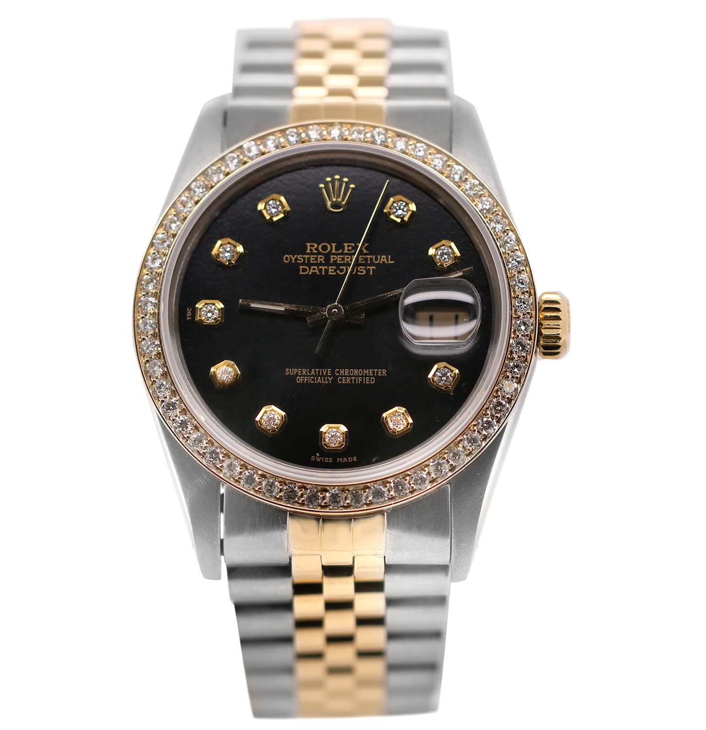 Rolex Datejust Black Diamond Dial Automatic Watch